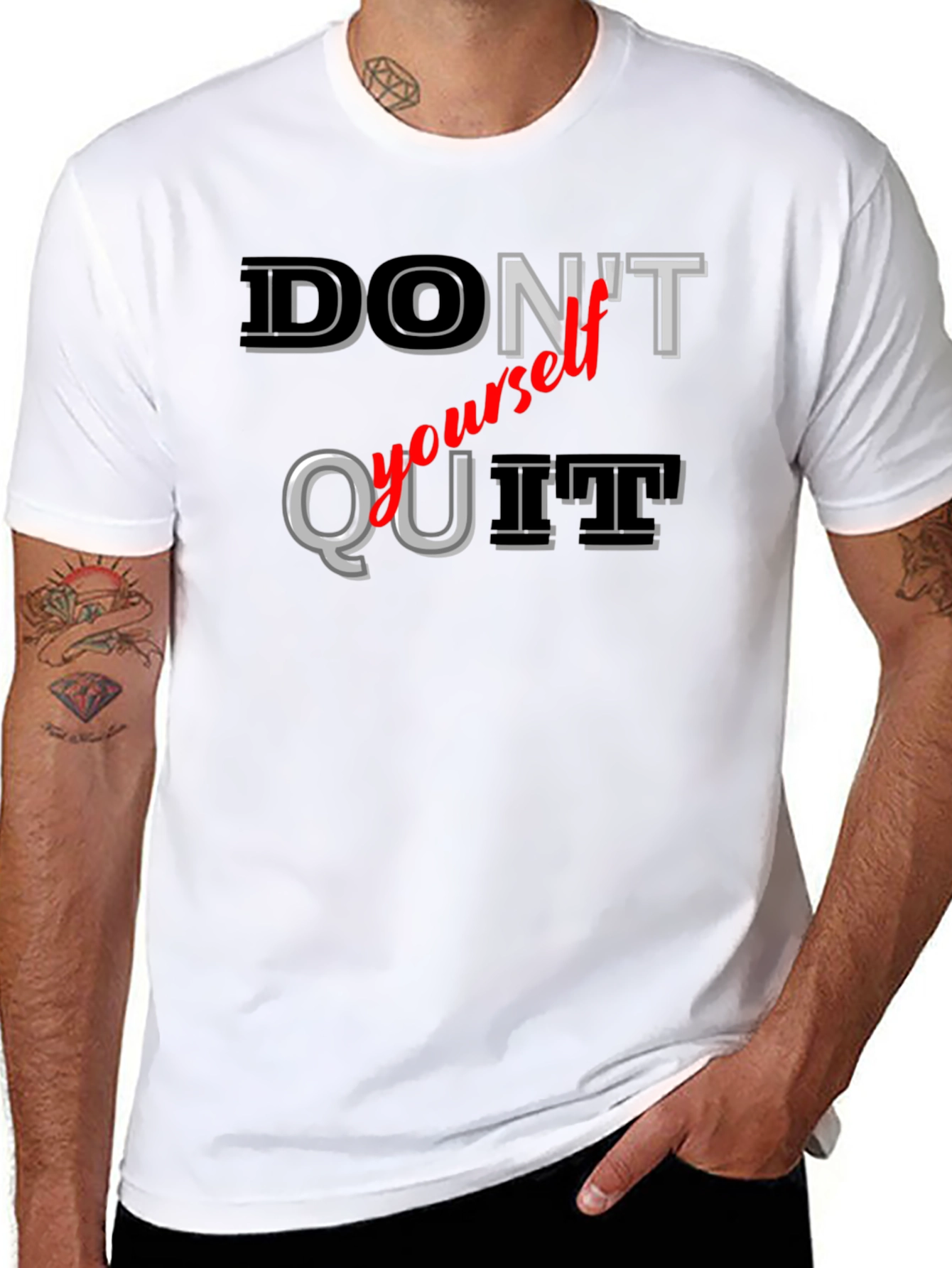 Black Don't Quit T-Shirt - Motivational Graphic Tee view 8