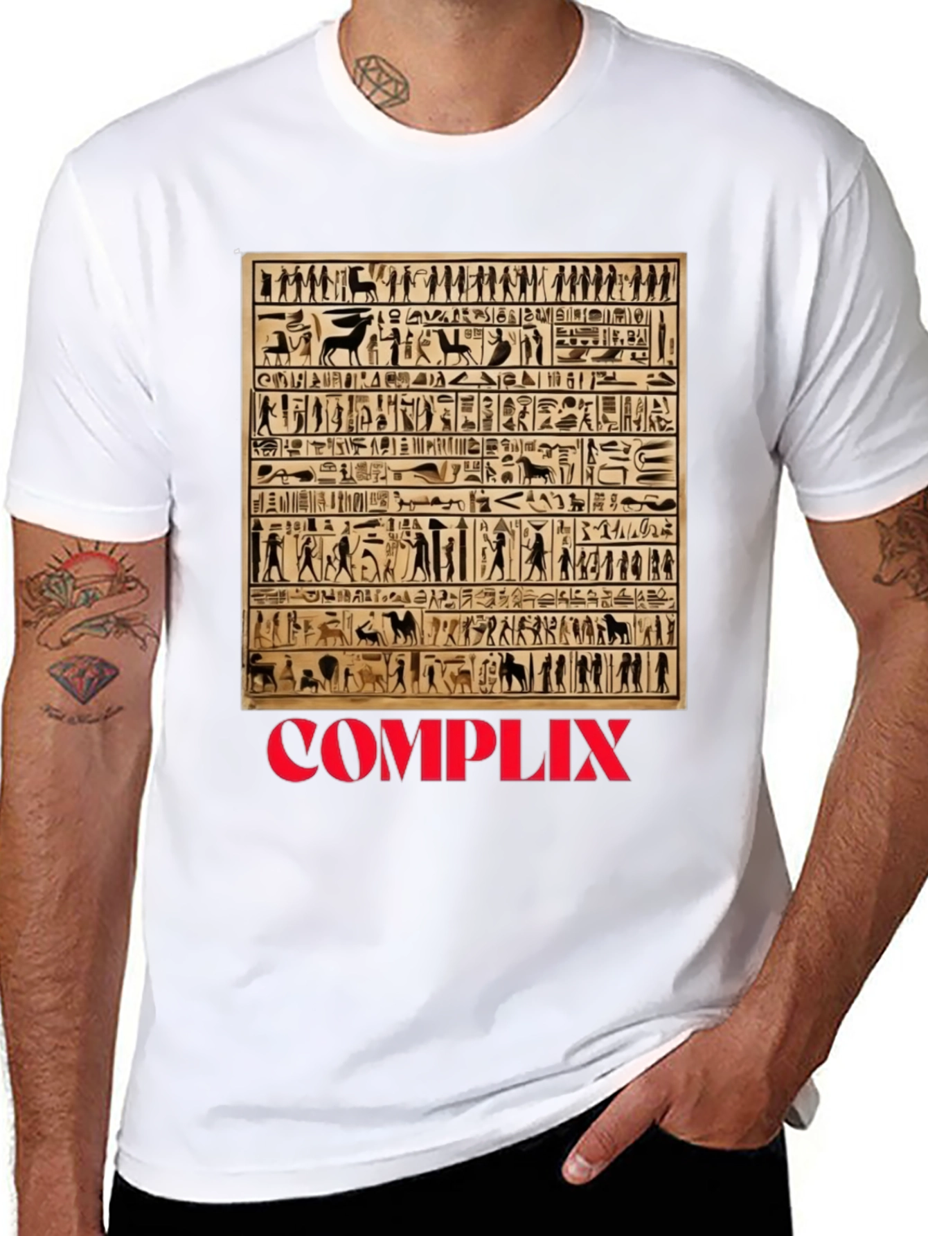 Black Complix Egyptian Hieroglyphic T-Shirt view 8