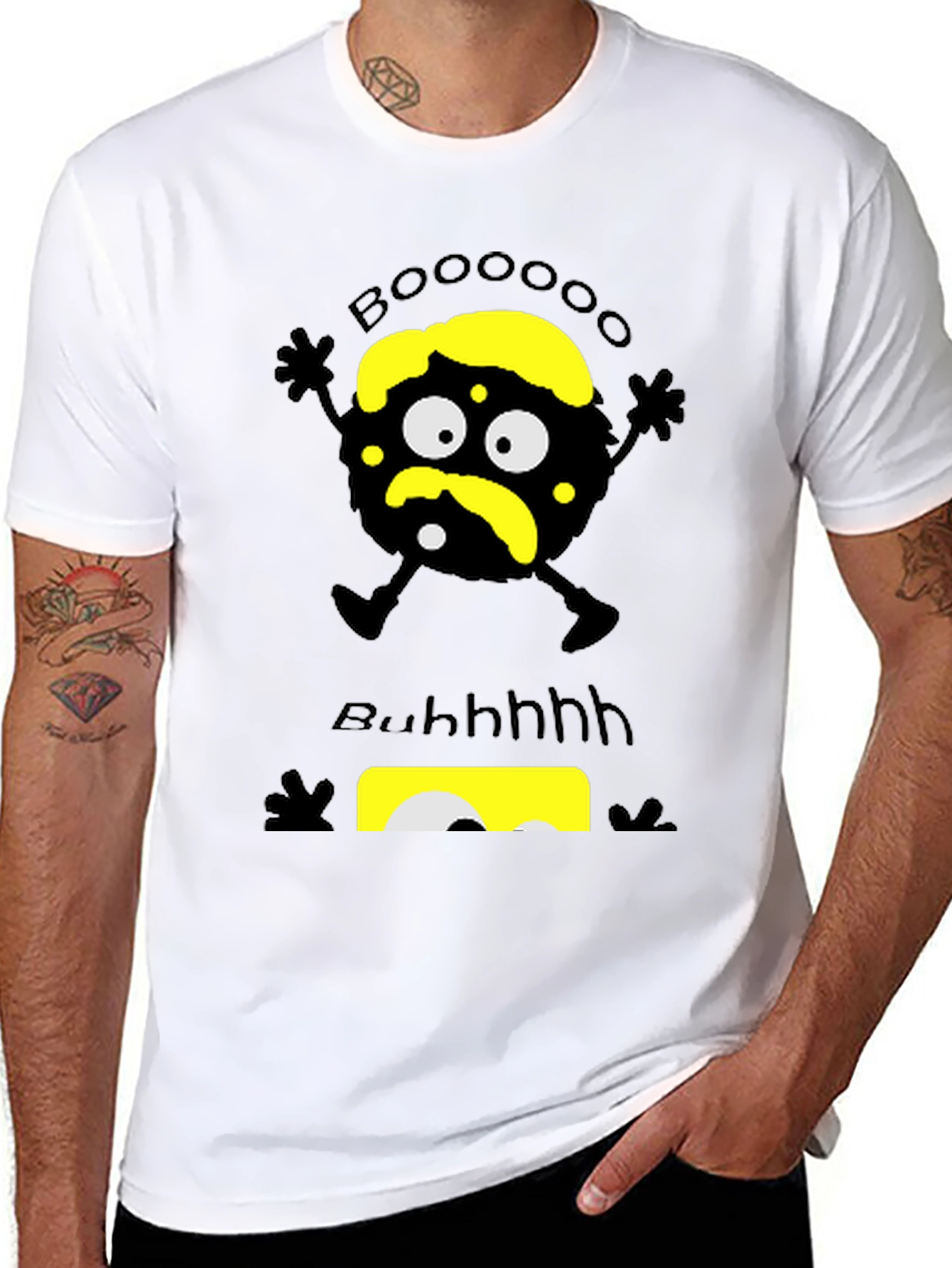Black Boo! Spooky Graphic Print T-Shirt view 8