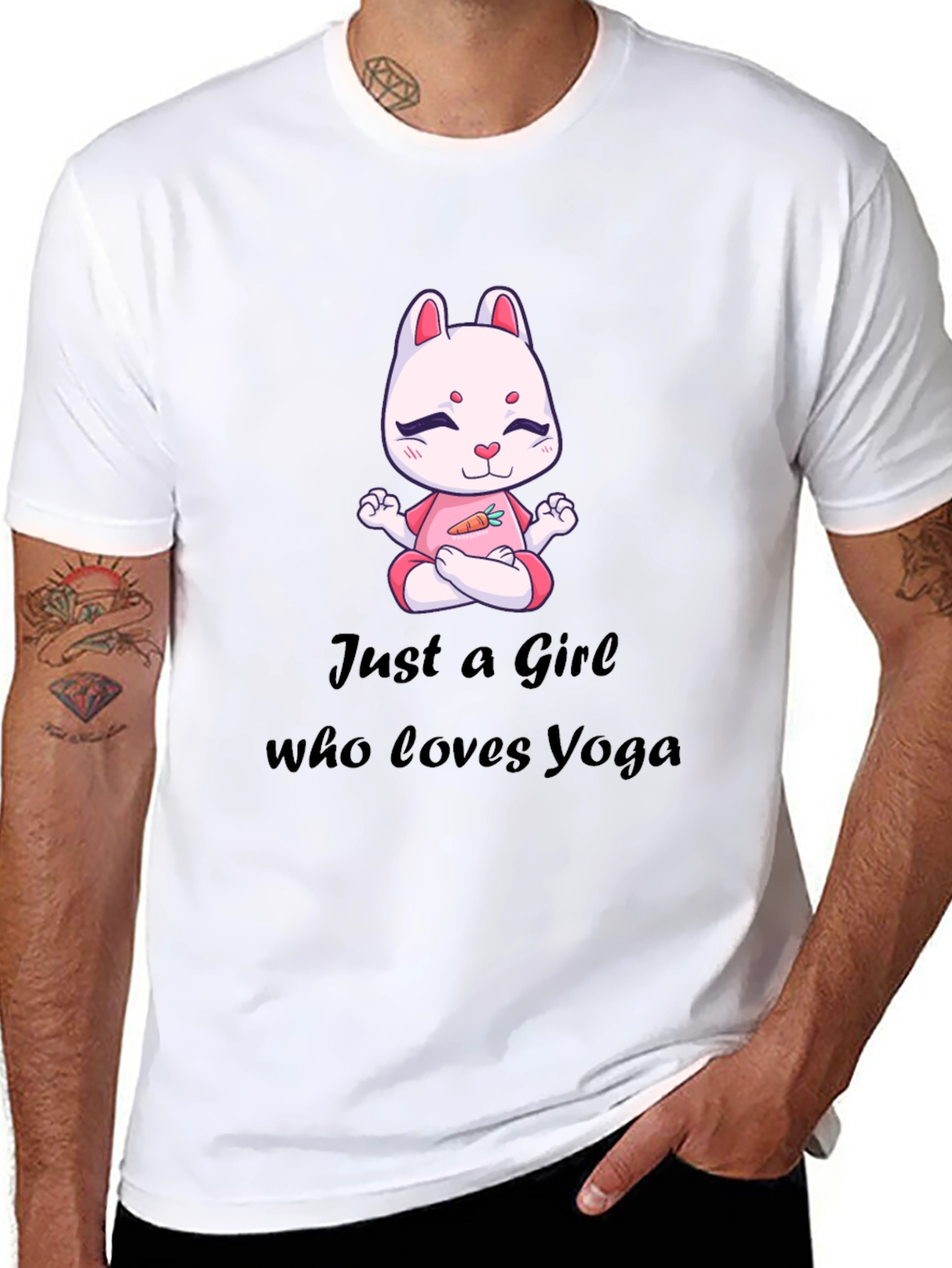 Yoga Loving Girl's Tee - Rabbit Meditation Design - 8