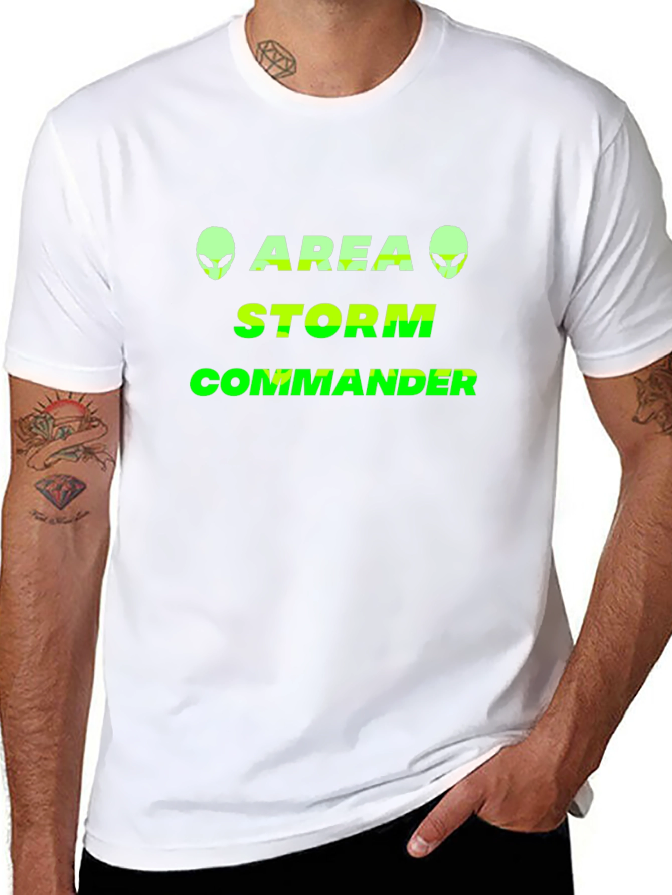 Black Area Storm Commander Alien Graphic T-Shirt view 8