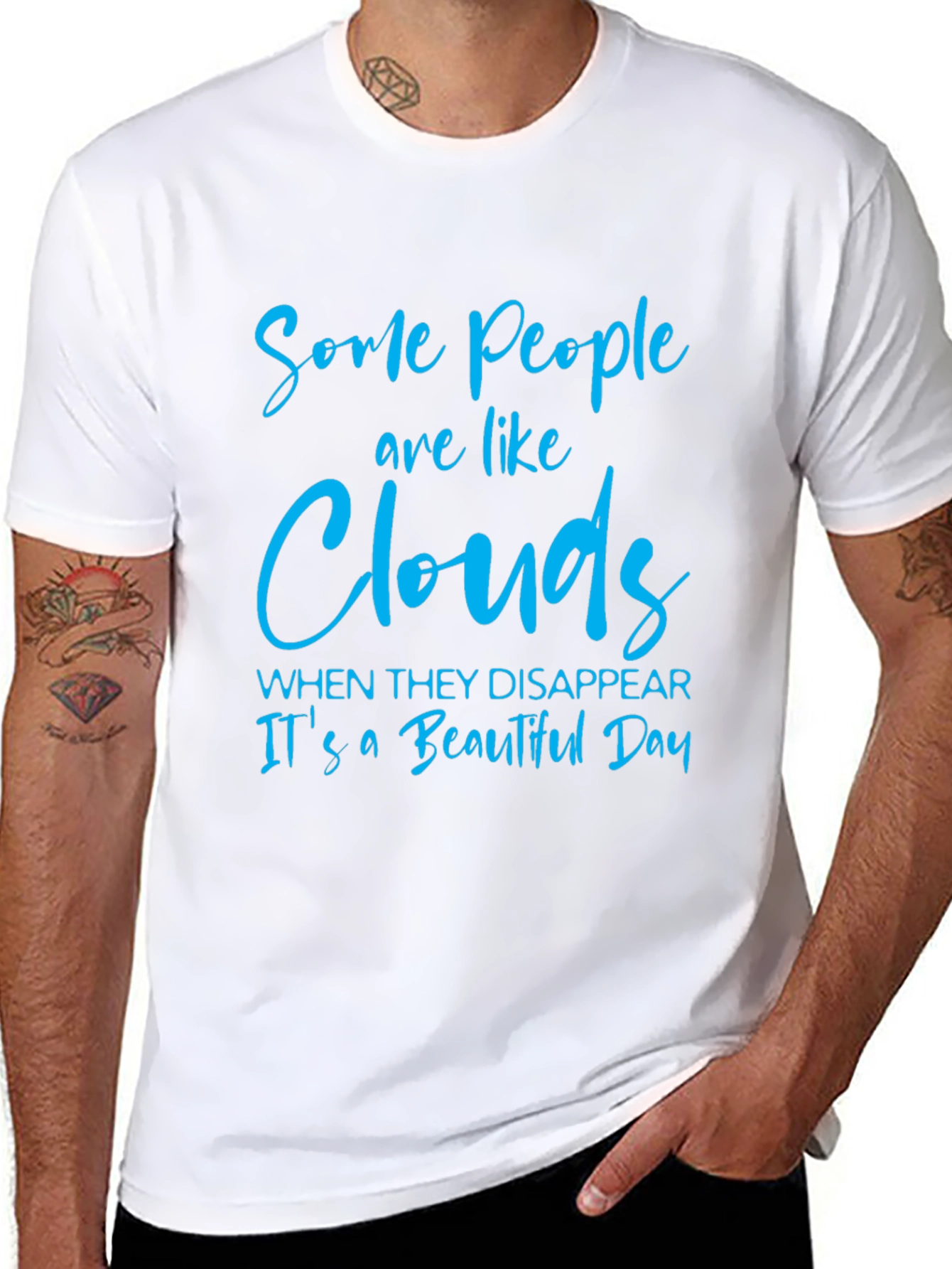 Black Some People are Like Clouds T-Shirt view 8