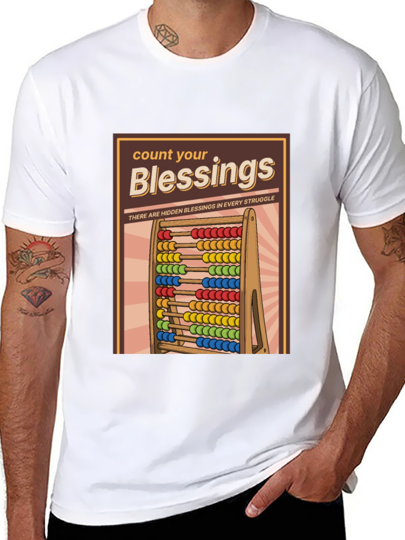 Black Count Your Blessings T-Shirt - Hidden Blessings in Struggle view 8