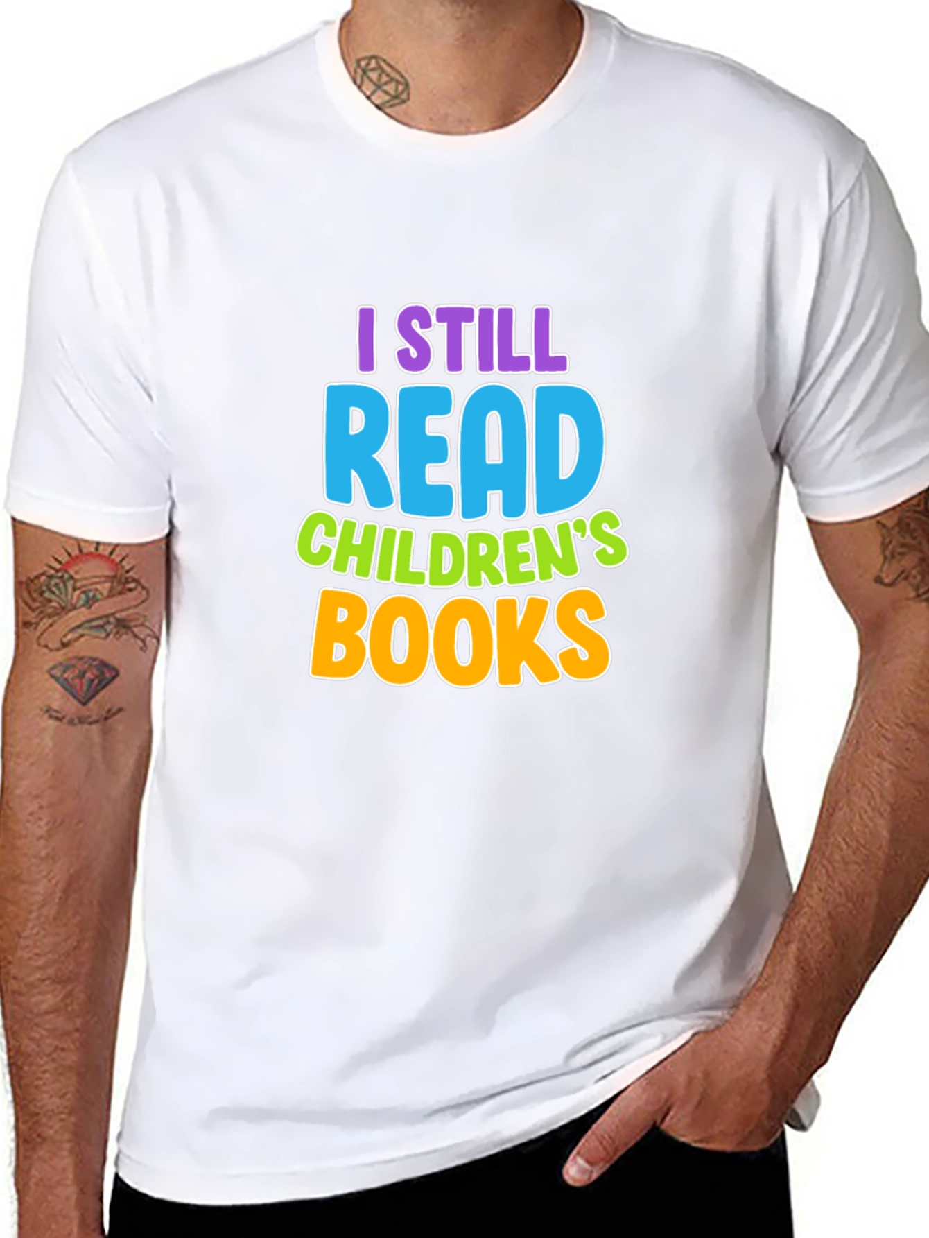 Black I Still Read Children's Books Graphic T-Shirt view 8