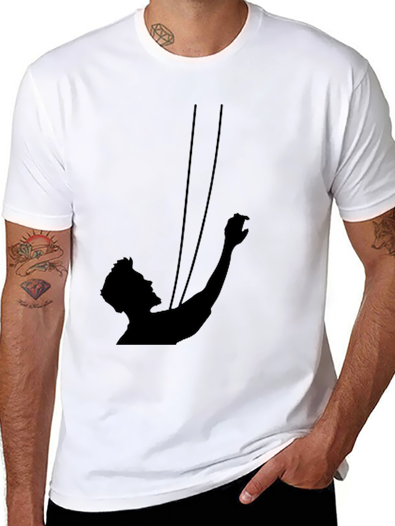 Black Silhouette String Theory Graphic Tee - Black view 8