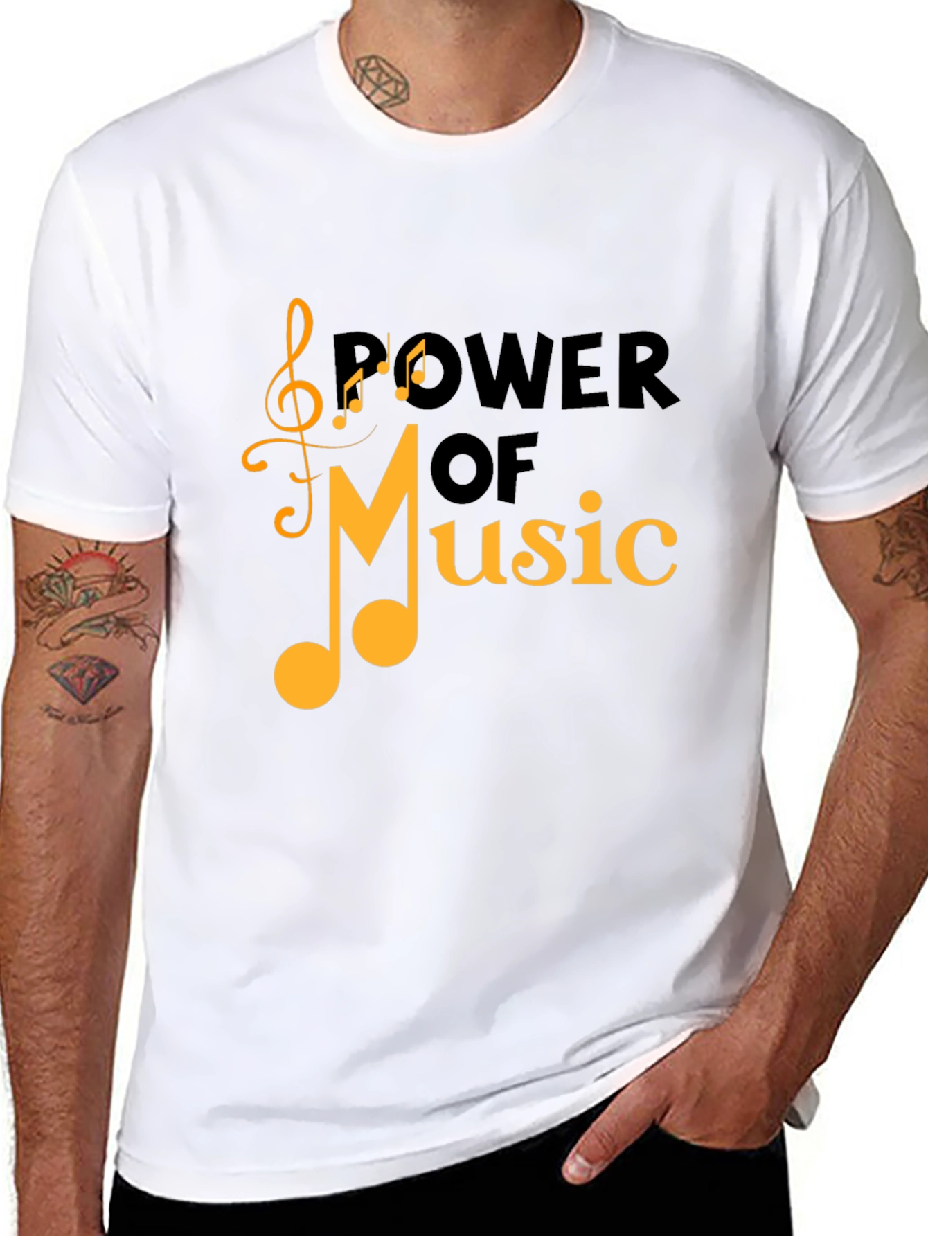Black Power of Music Black Graphic Tee view 8
