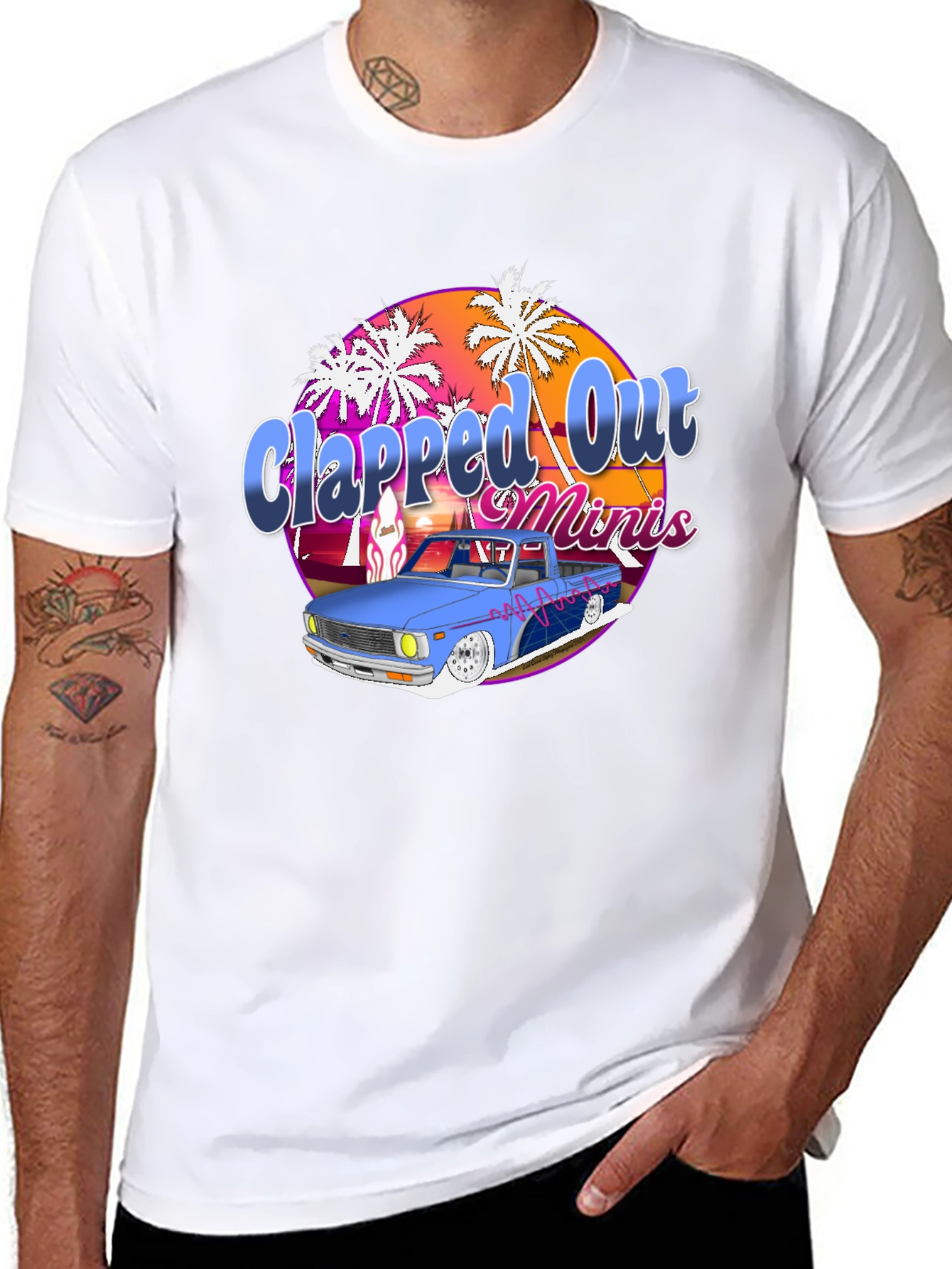 Black Clapped Out Minis Graphic T-Shirt view 8