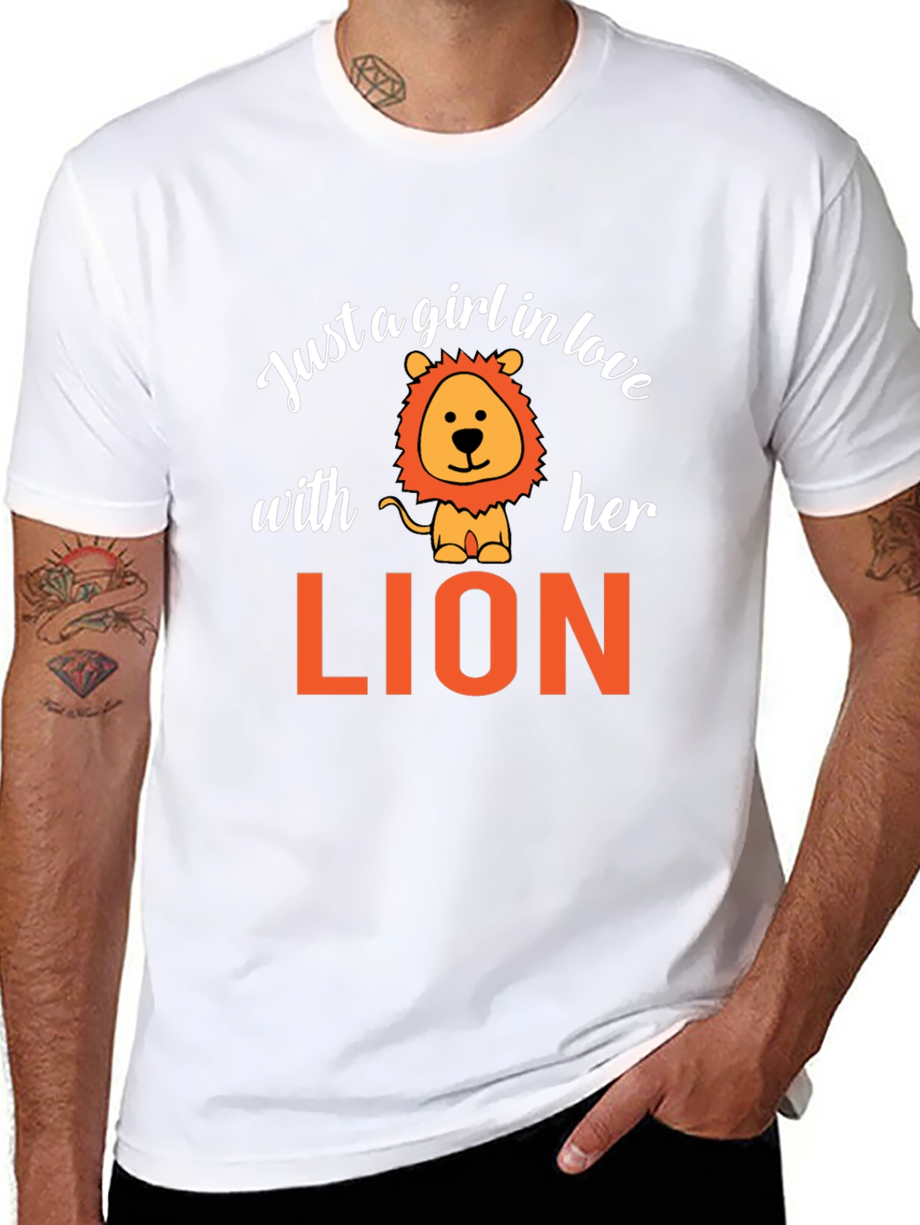Black Just A Girl In Love With Her Lion Graphic T-Shirt view 8