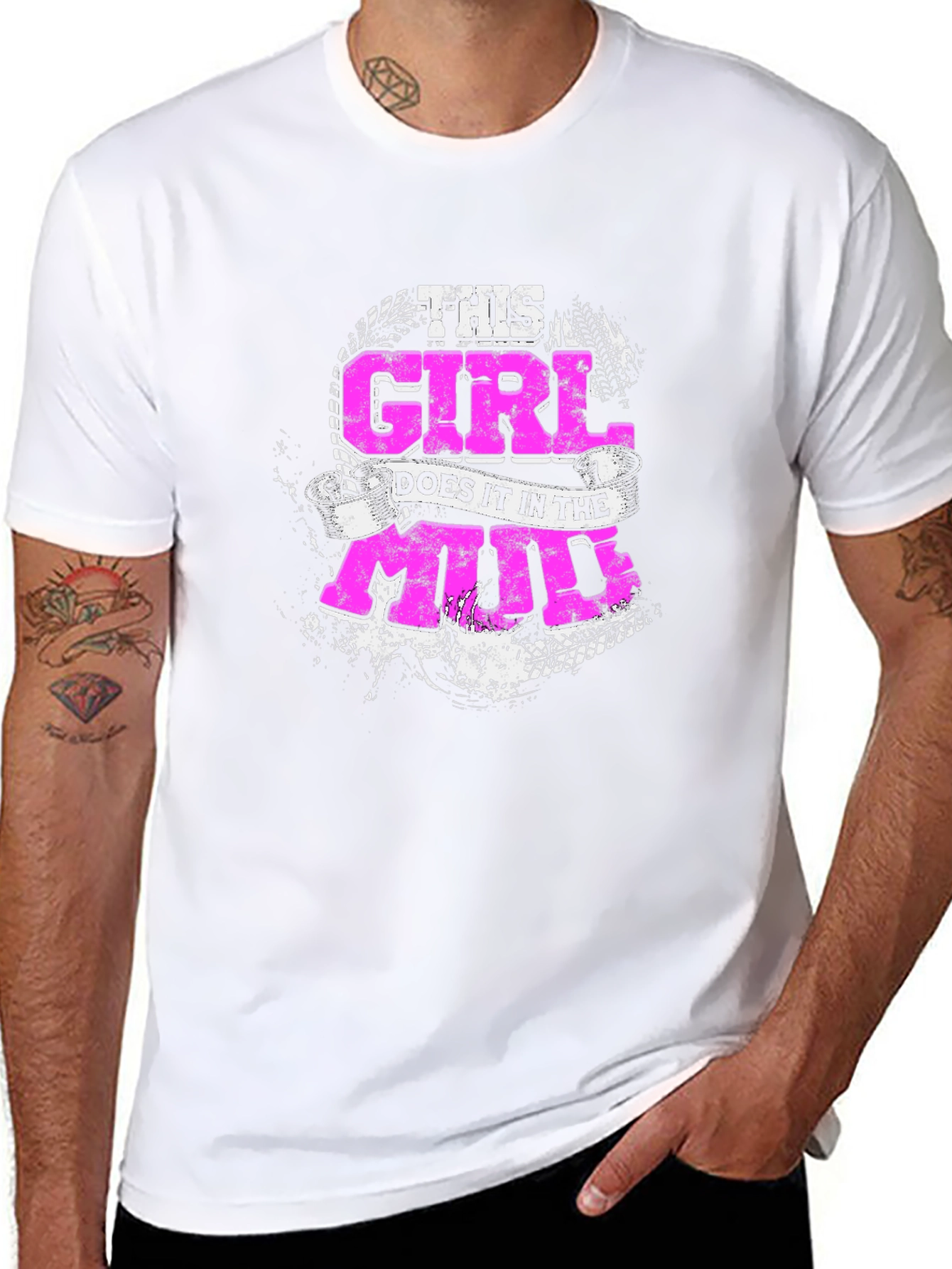 Black This Girl Does It in The Mud T-Shirt view 8