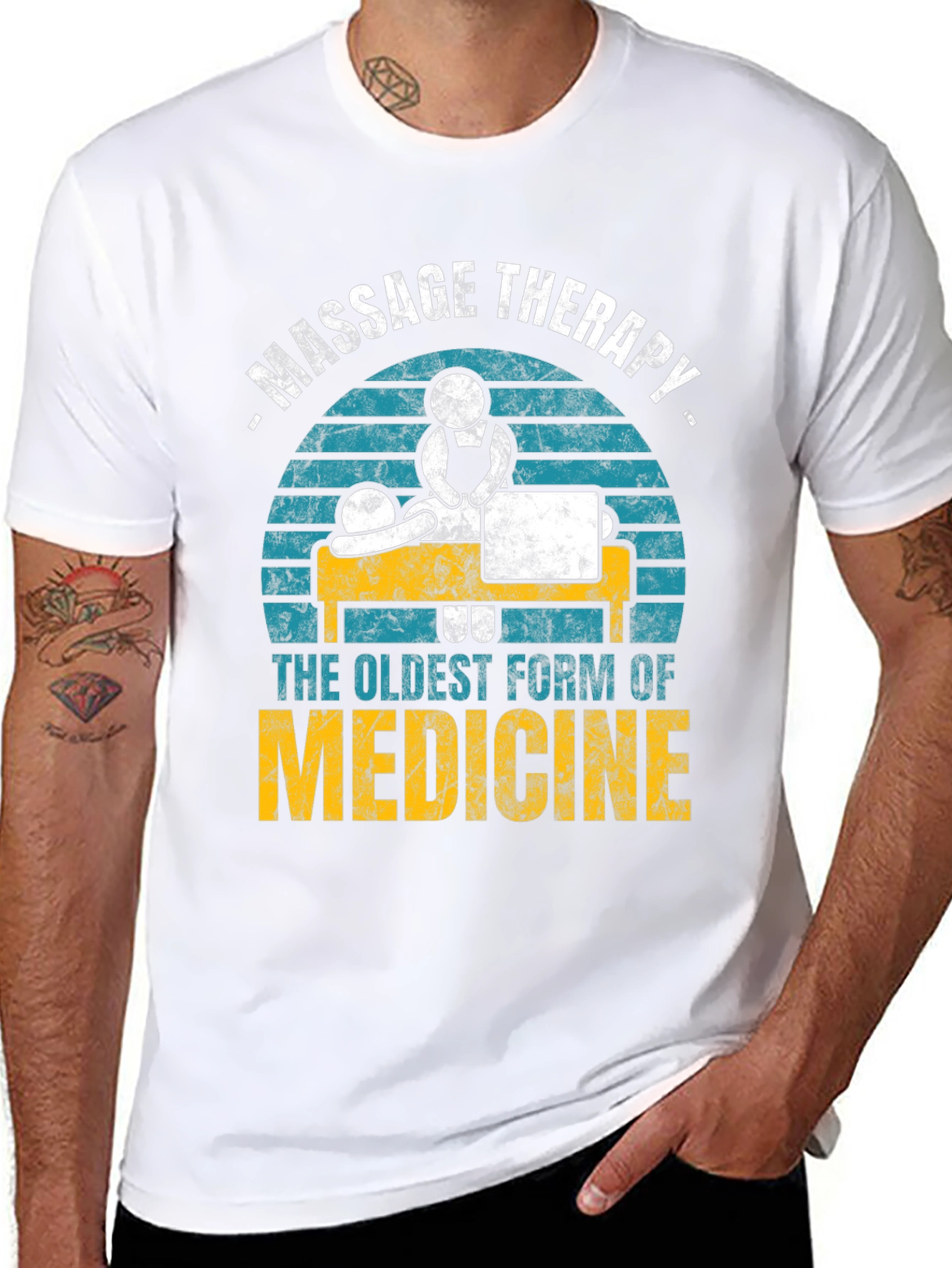 Black Massage Therapy T-Shirt - Oldest Form of Medicine view 8