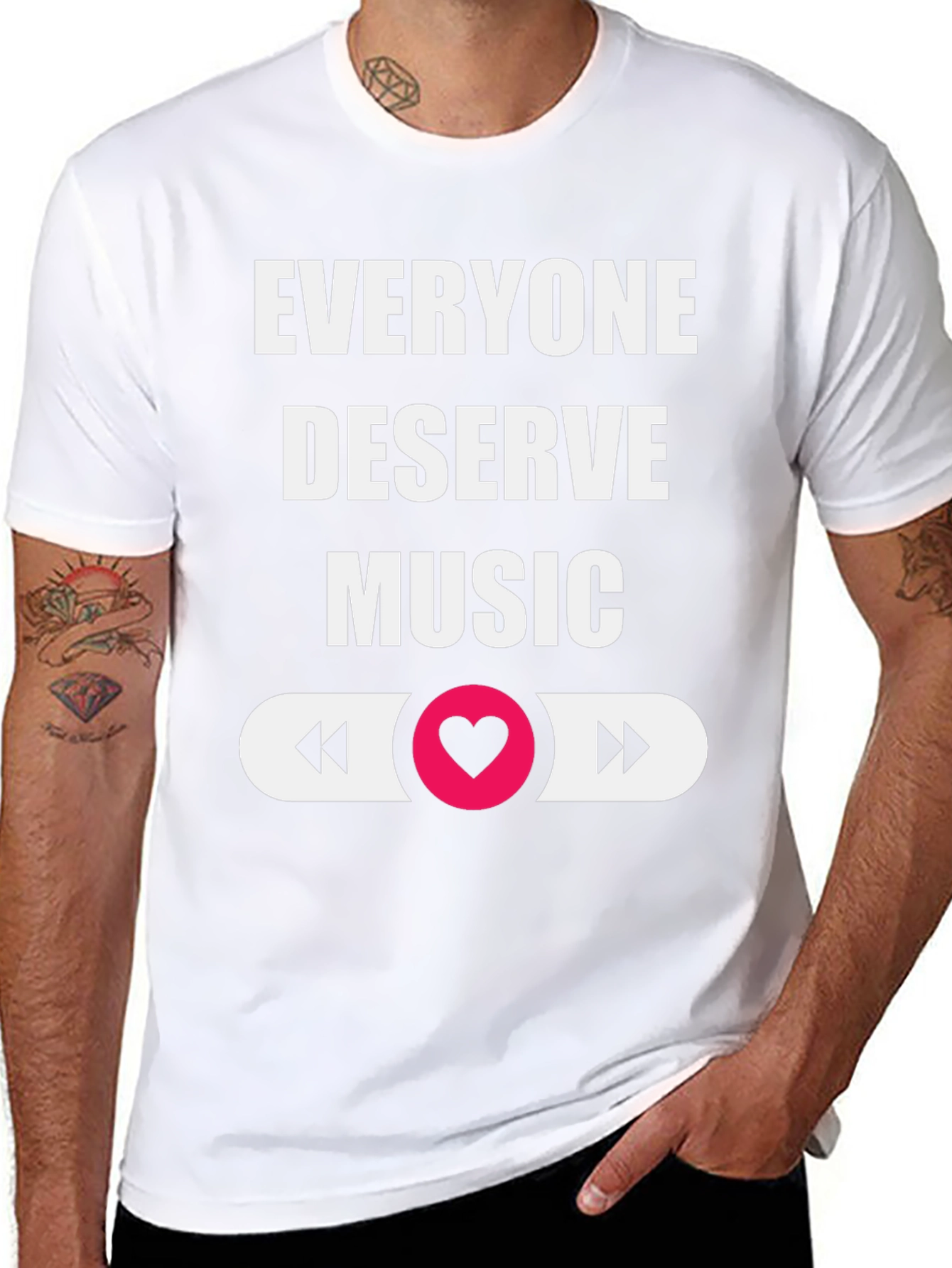 Black Everyone Deserves Music Graphic Tee view 8