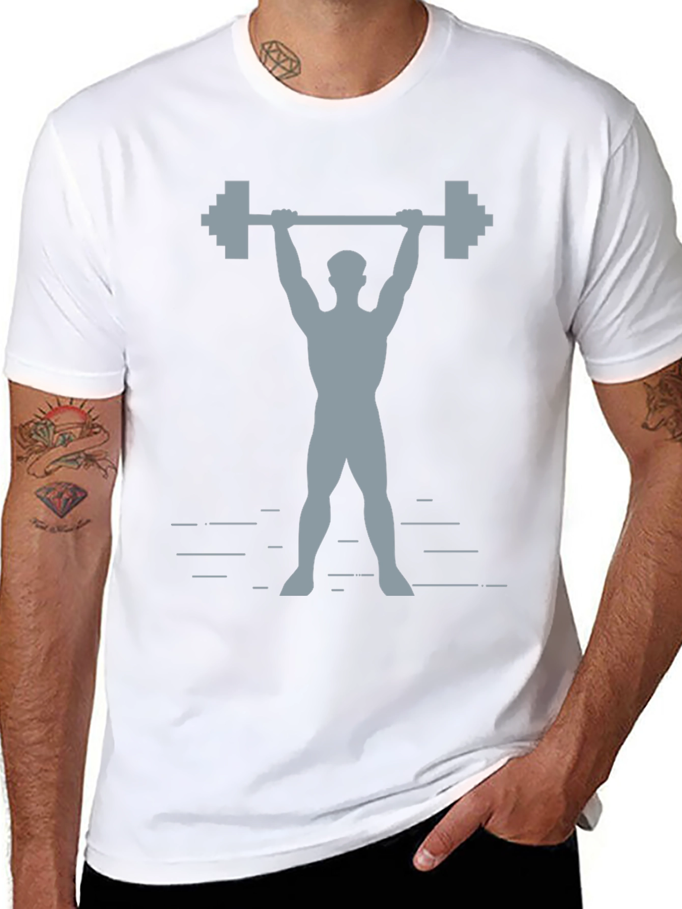 Black Weightlifting Graphic Tee - Black Cotton view 8