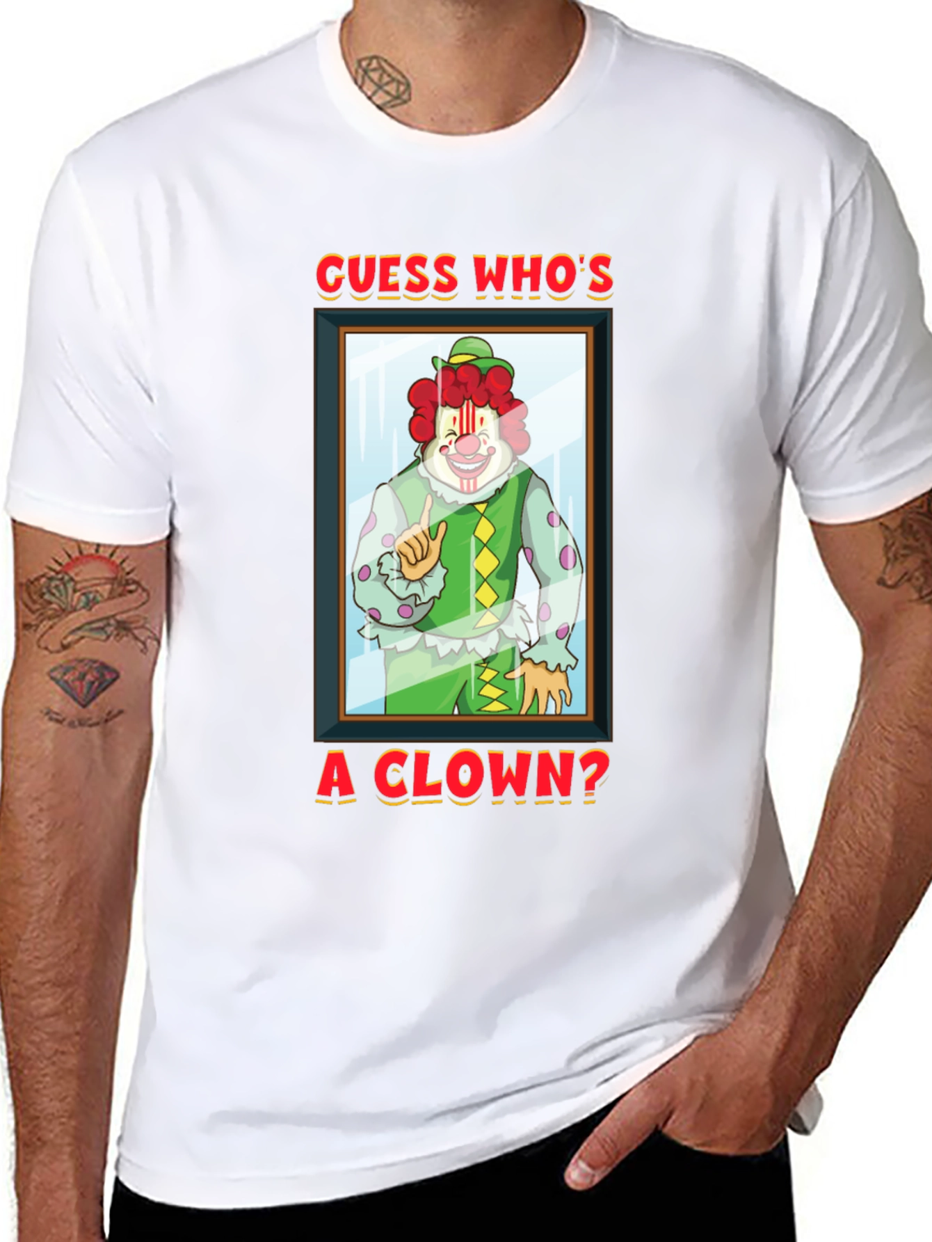 Black Guess Who's A Clown? Graphic T-Shirt view 8