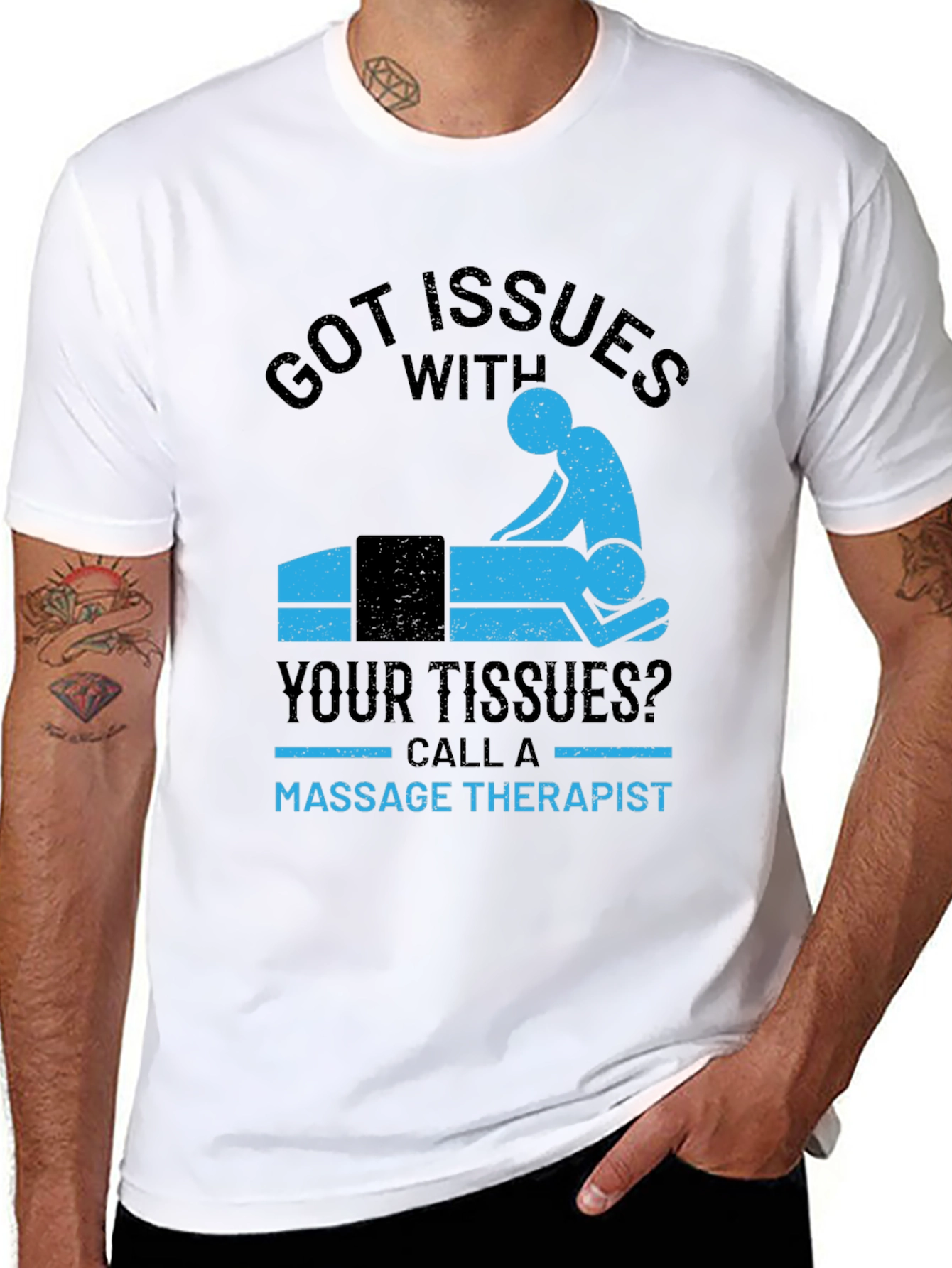 Black Got Issues? Massage Therapist Graphic T-Shirt view 8