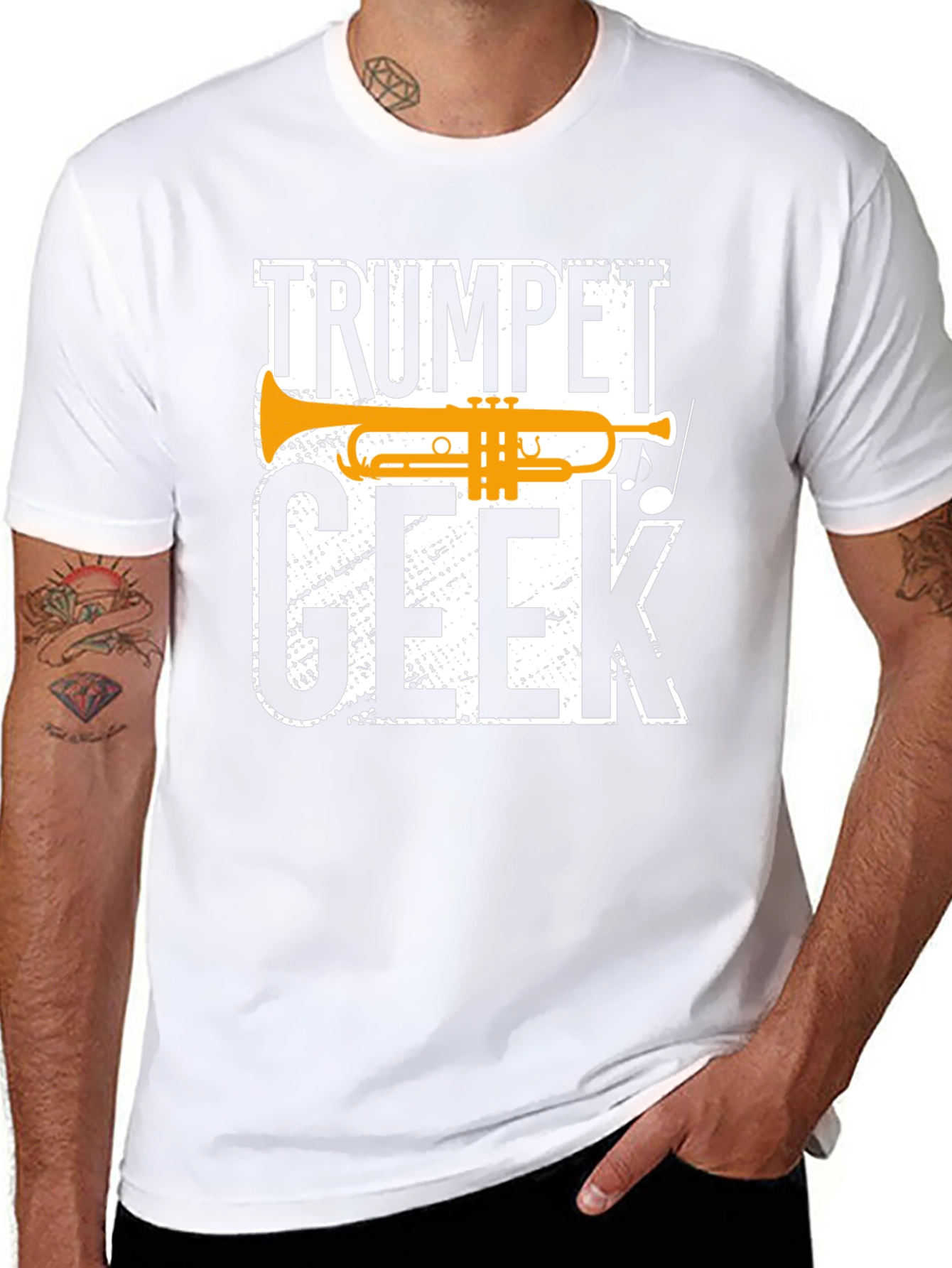 Black Trumpet Geek T-Shirt - Musician Humor Tee view 8