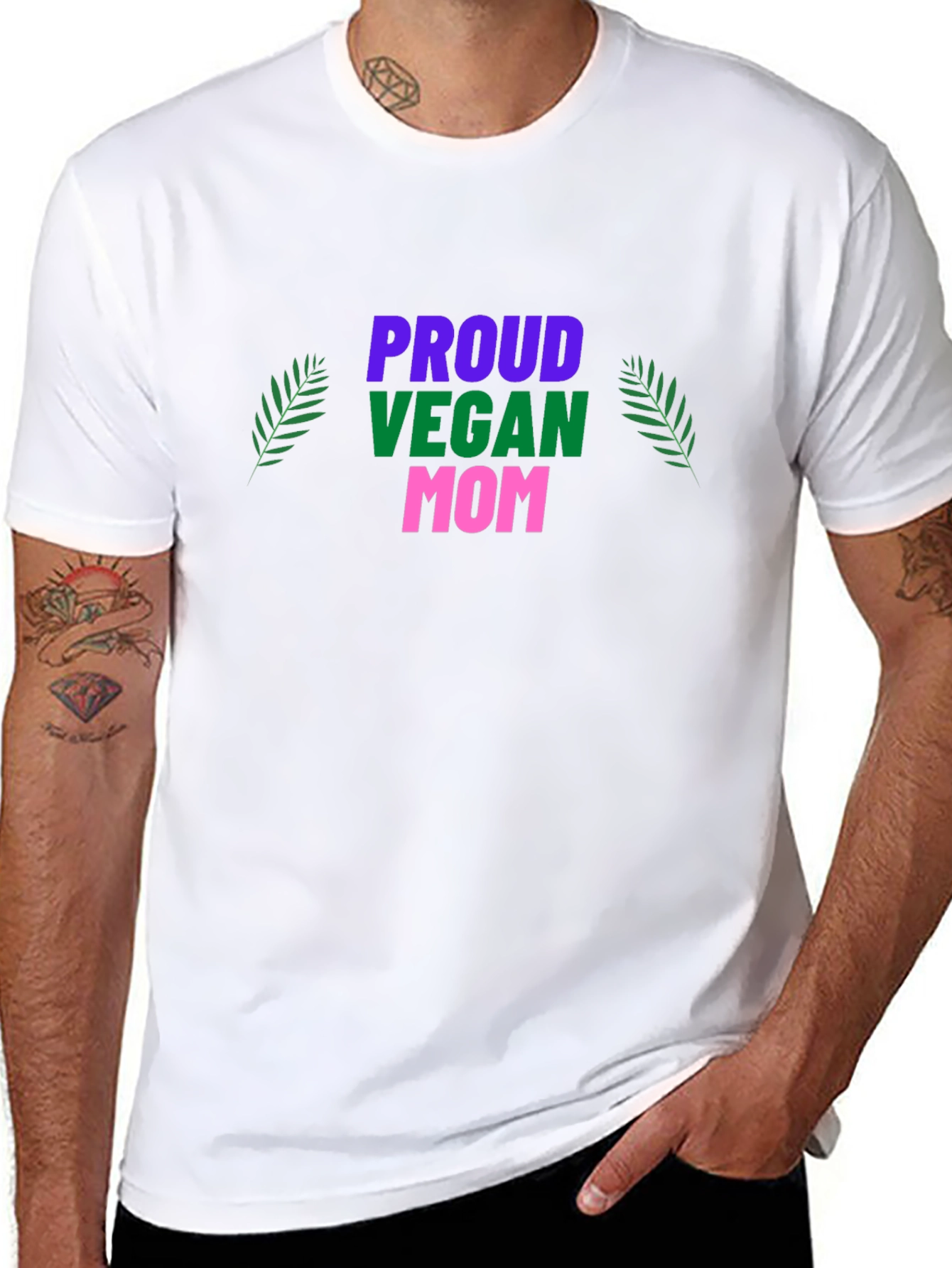 Proud Vegan Mom Graphic T-Shirt - 8
