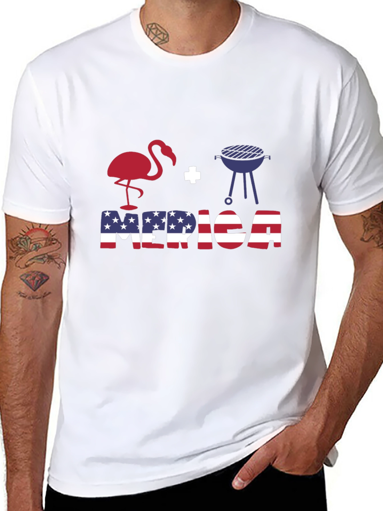 Black Flamingo+Grill Merica T-Shirt view 8