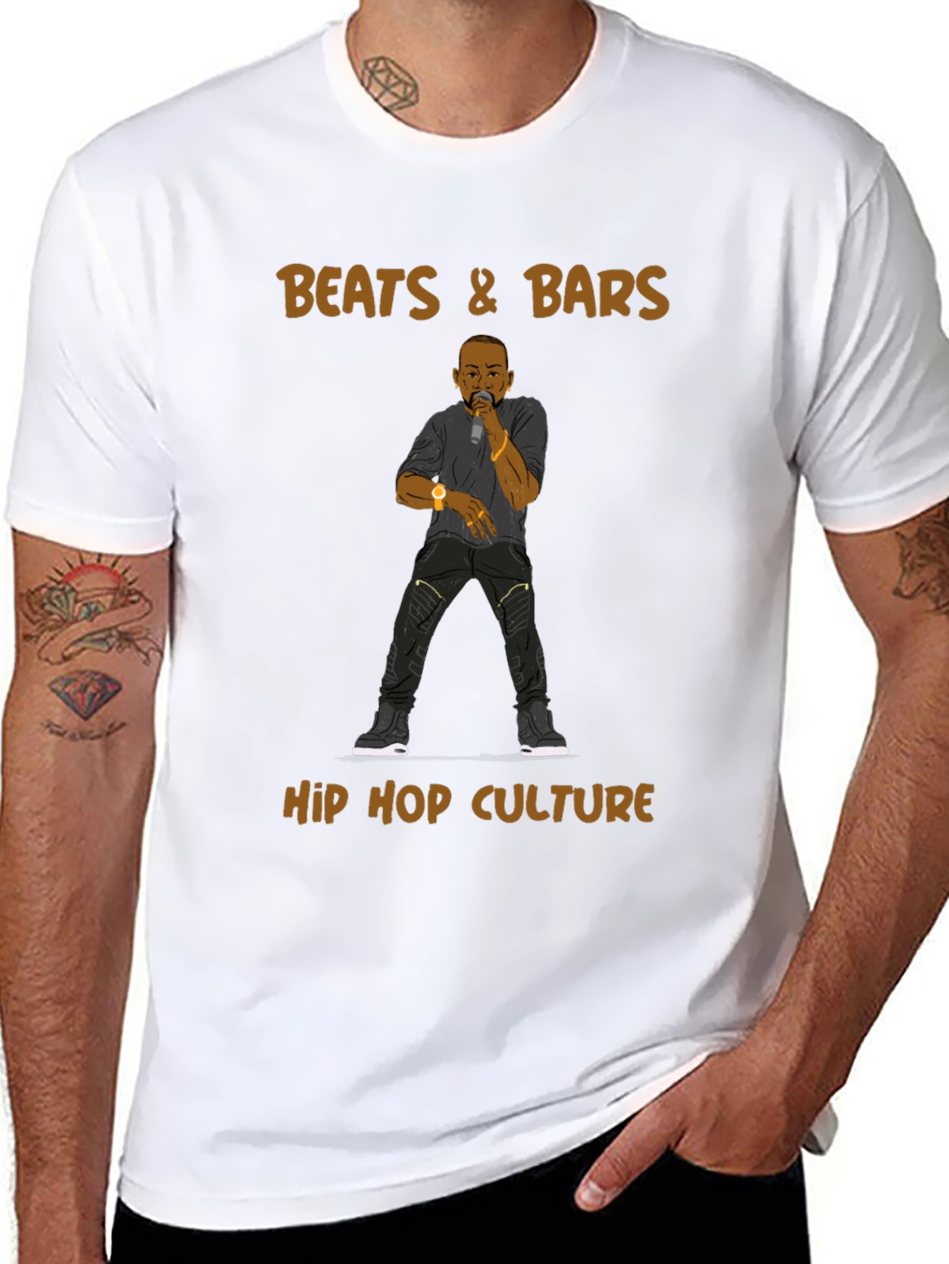 Beats & Bars Hip Hop Culture Black T-Shirt - 8