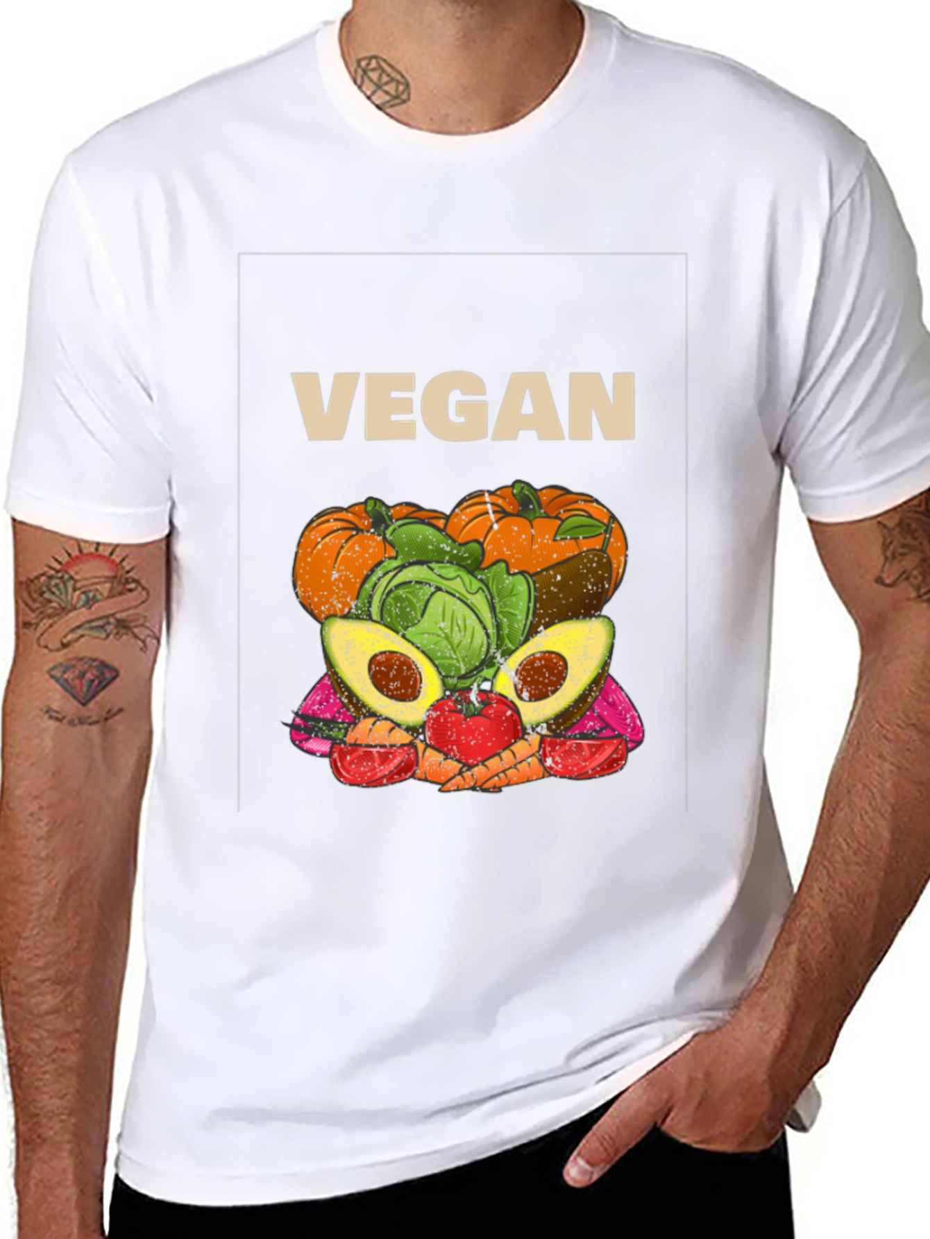 Black Vegan Food T-Shirt - Unisex Healthy Lifestyle Tee view 8