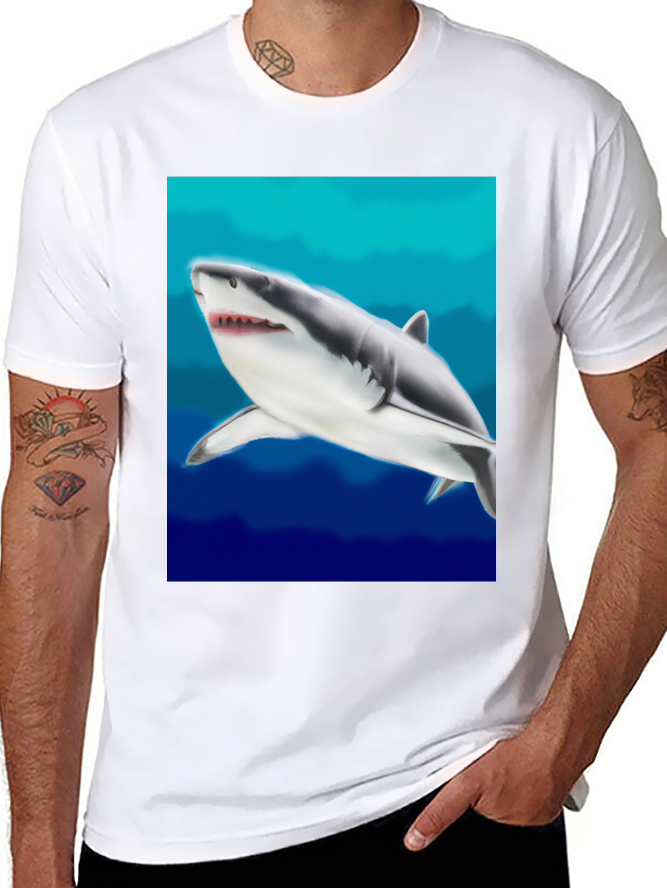 Black Shark Graphic Tee - Ocean Lover's Apparel view 8