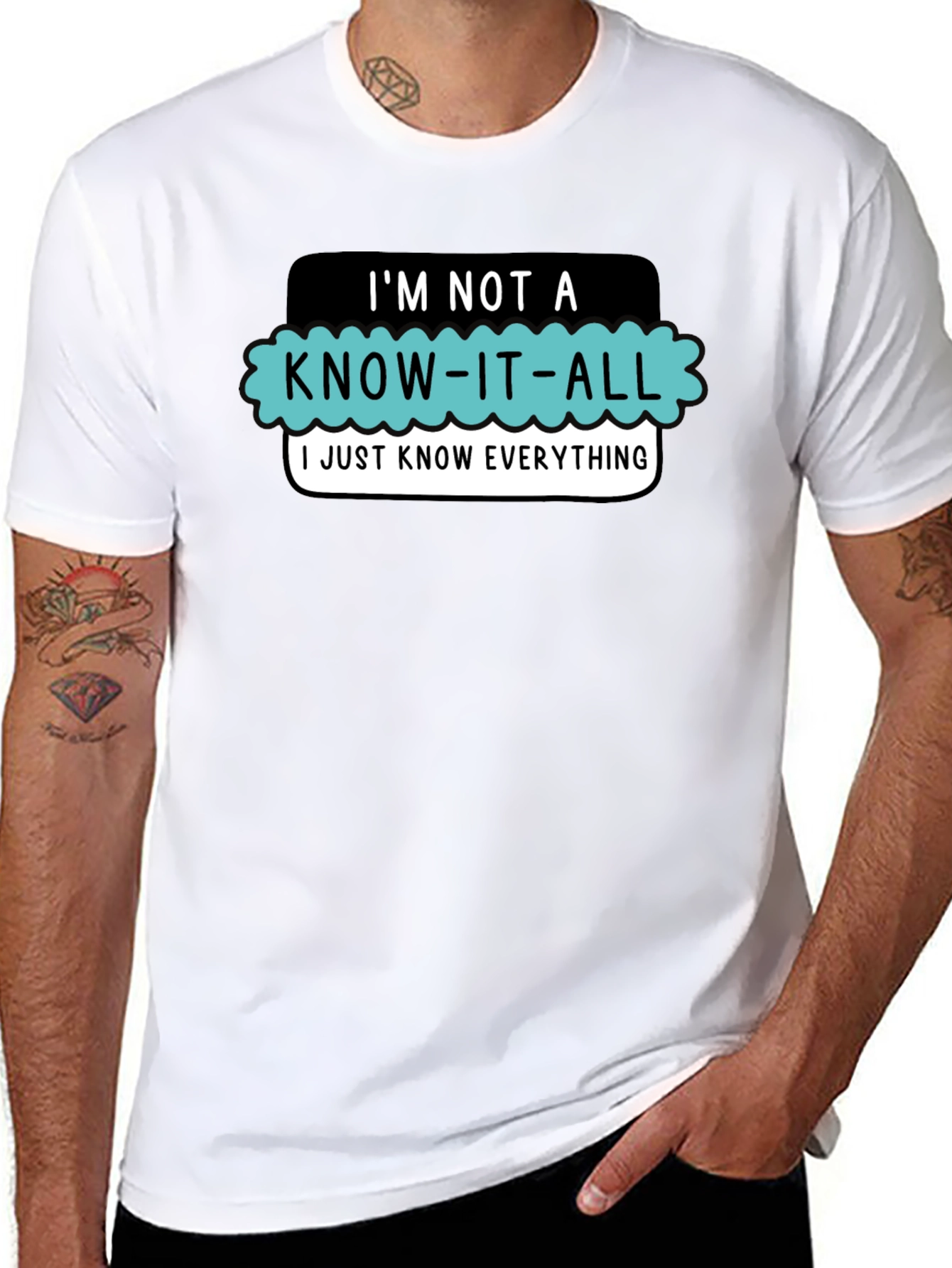 Black I'm Not a Know-It-All T-Shirt view 8