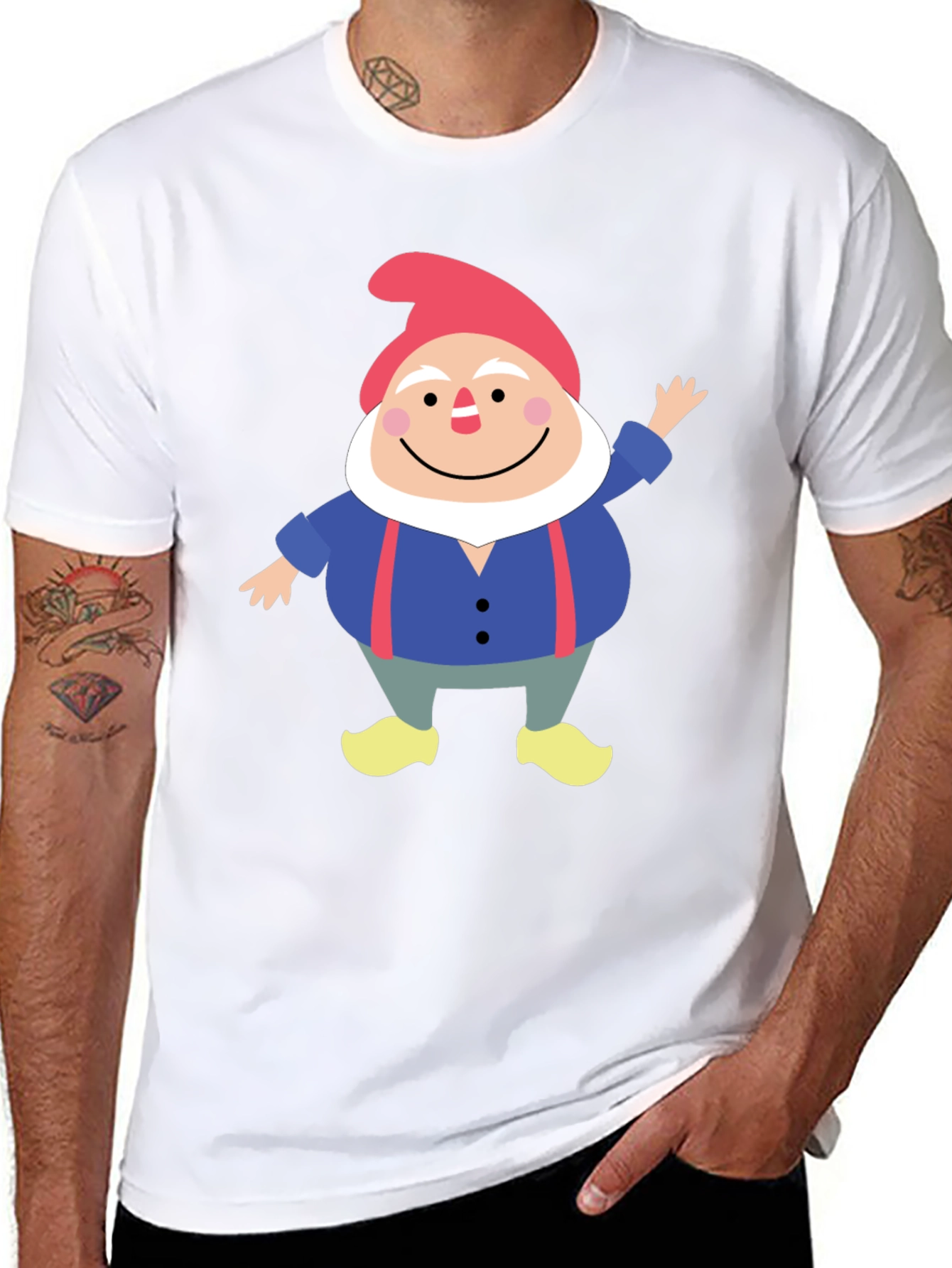 Black Gnome Graphic Tee - Funny Cartoon Shirt view 8