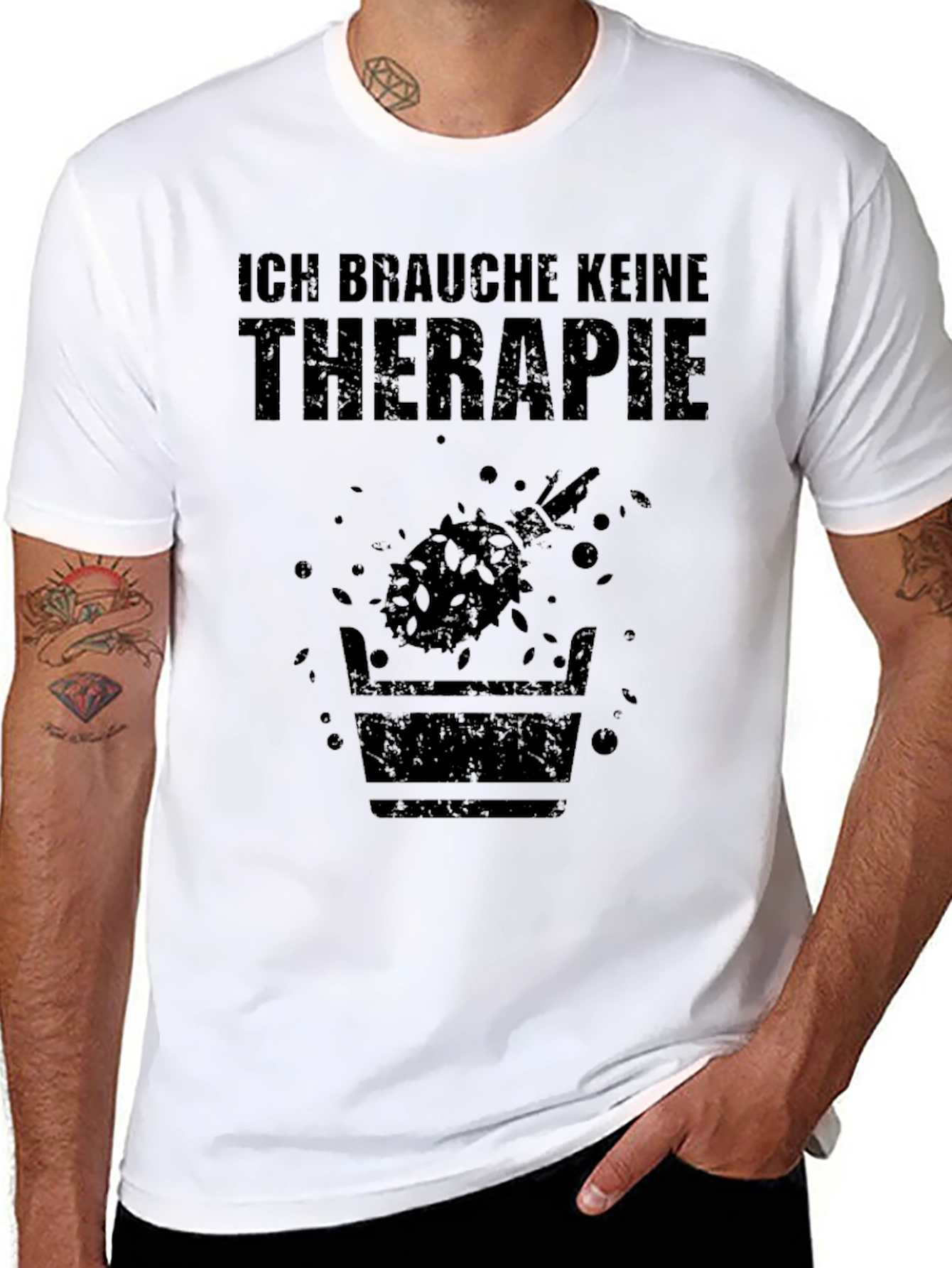 Black Ich Brauche Keine Therapie Black T-Shirt view 8