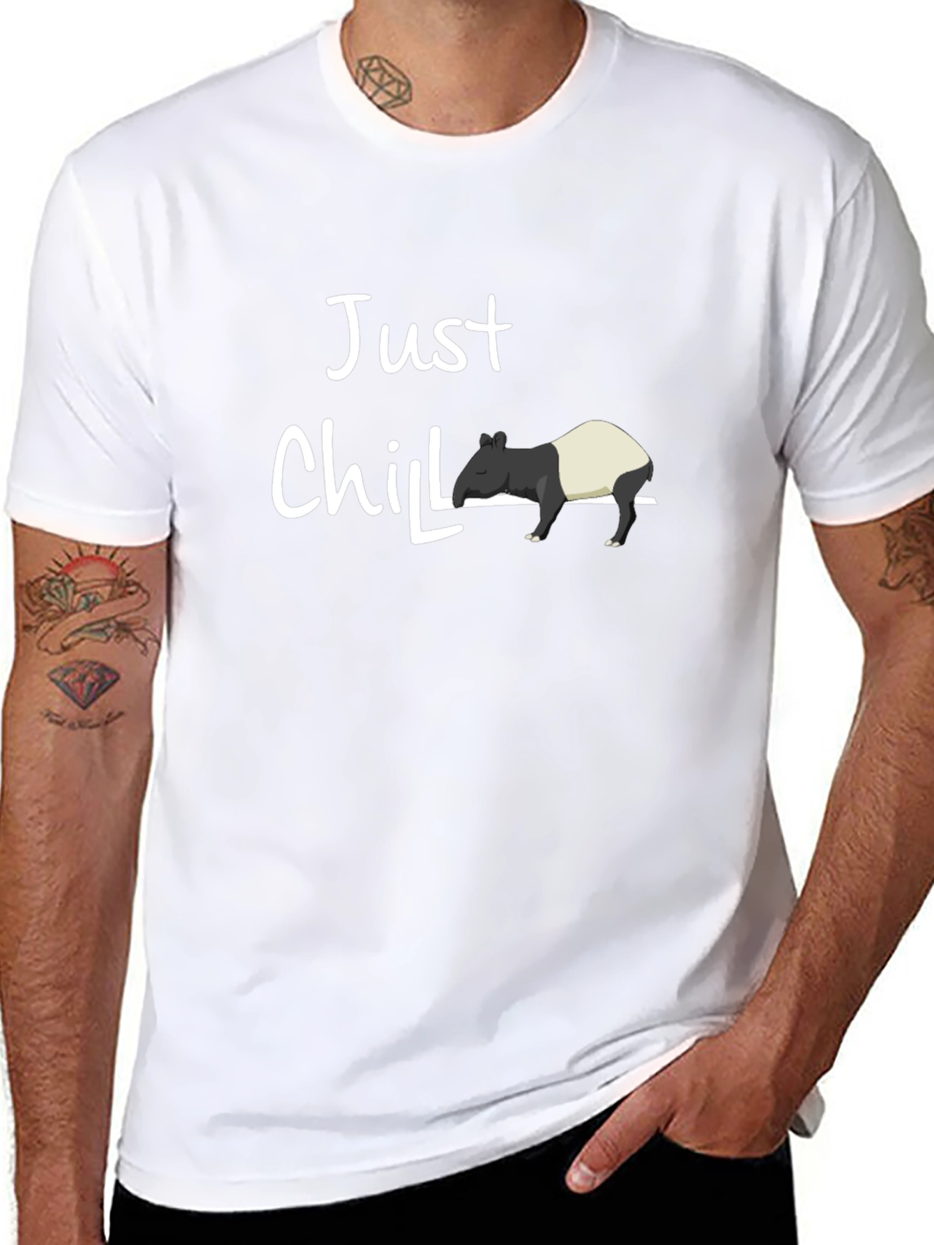 Black Just Chill Tapir Graphic Tee - Black view 8
