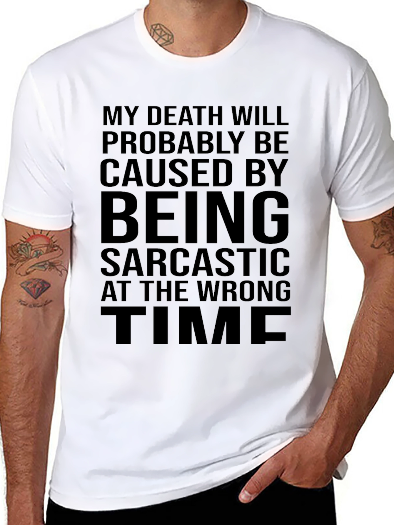 Black Sarcastic Humor T-Shirt - Death By Sarcasm view 8