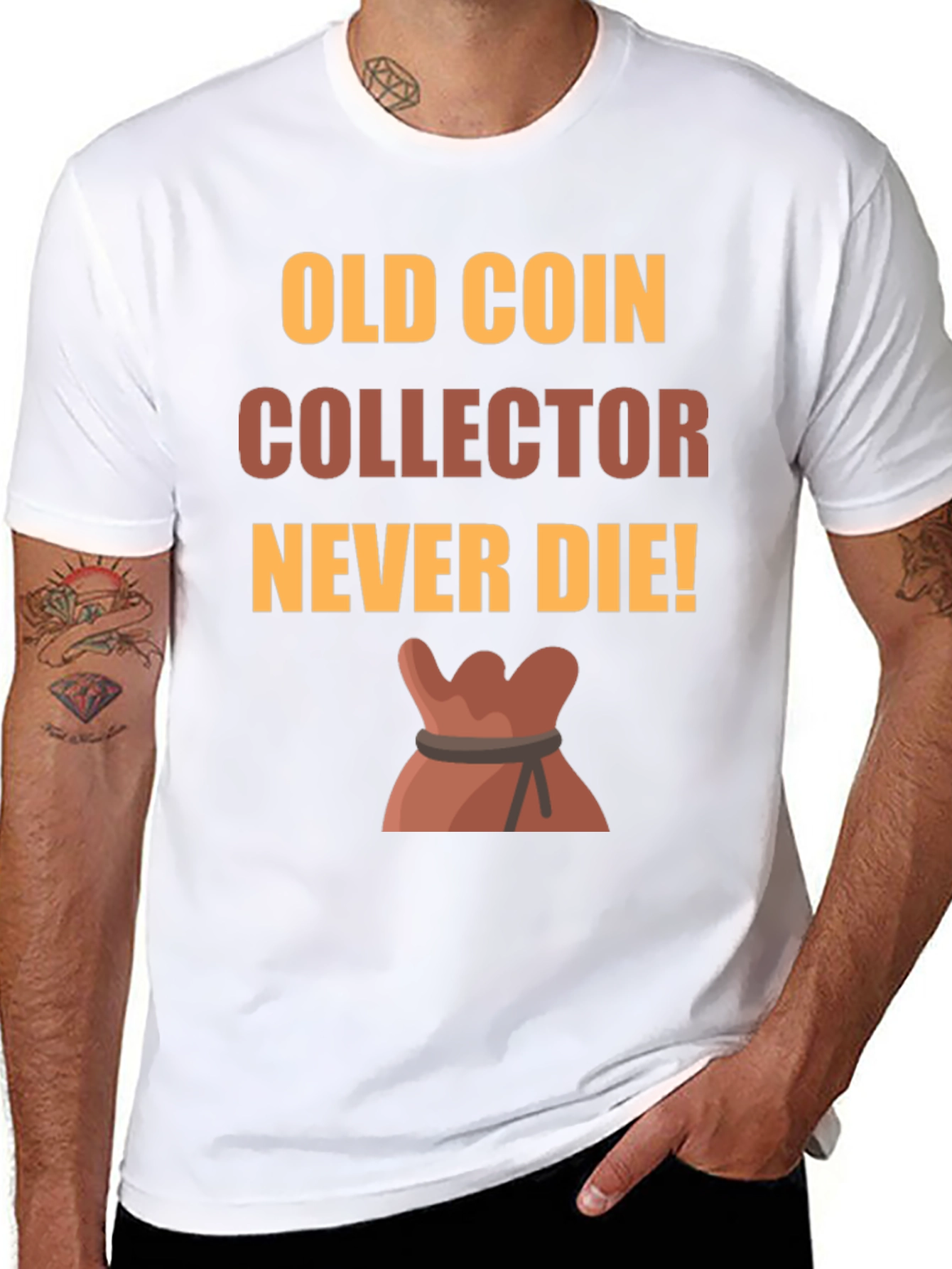 Black Old Coin Collector T-Shirt - Never Die! view 8