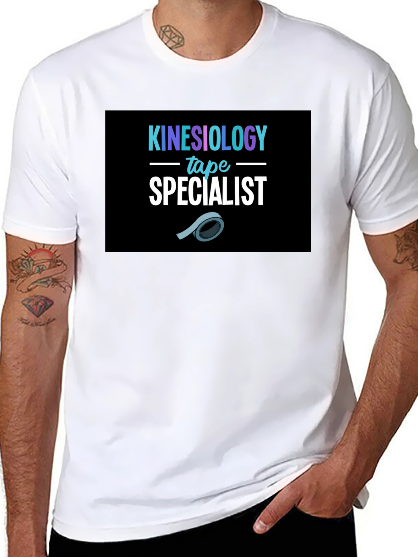 Black Kinesiology Tape Specialist T-Shirt view 8