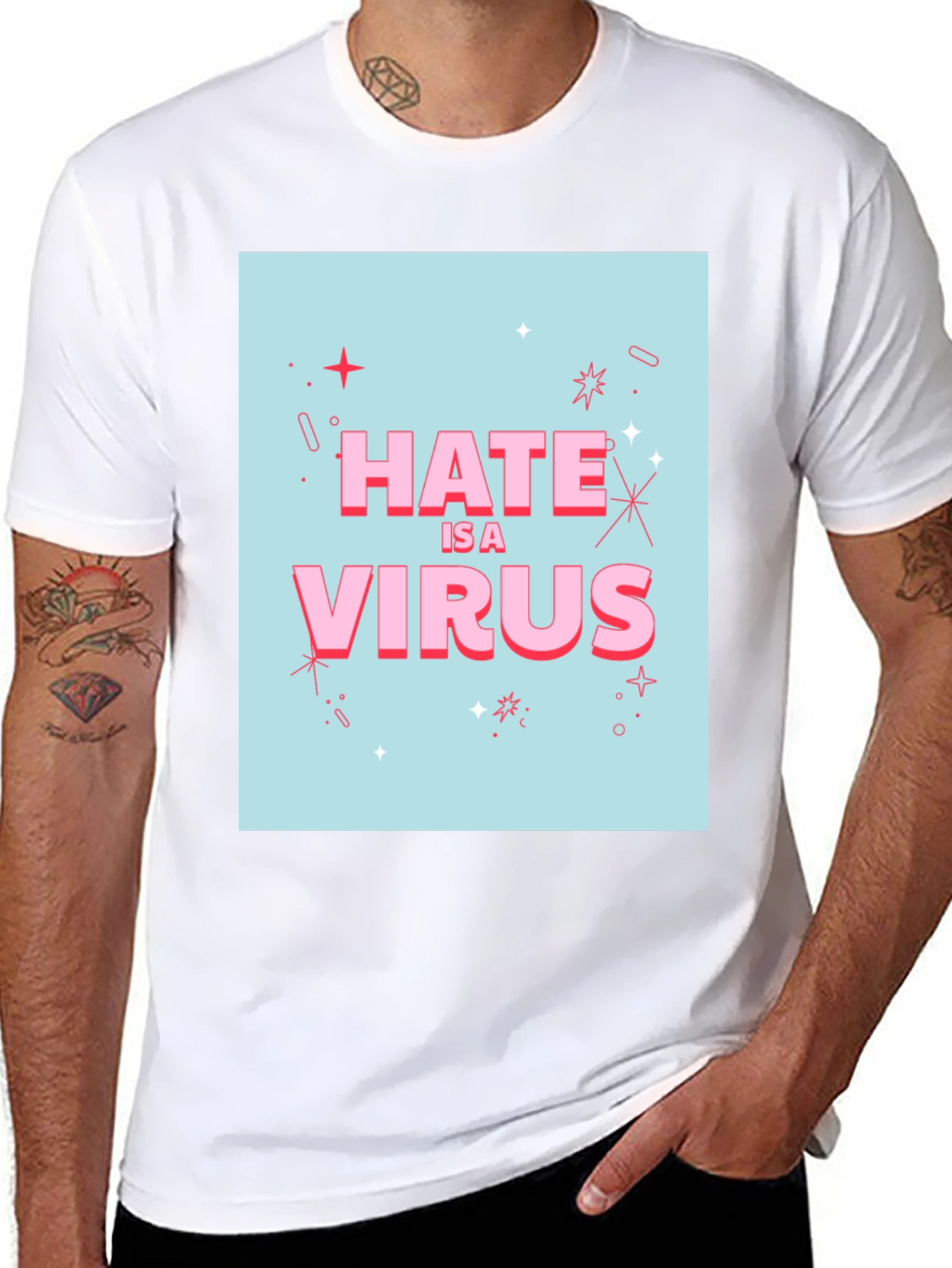 Hate Is A Virus Graphic Tee - 8