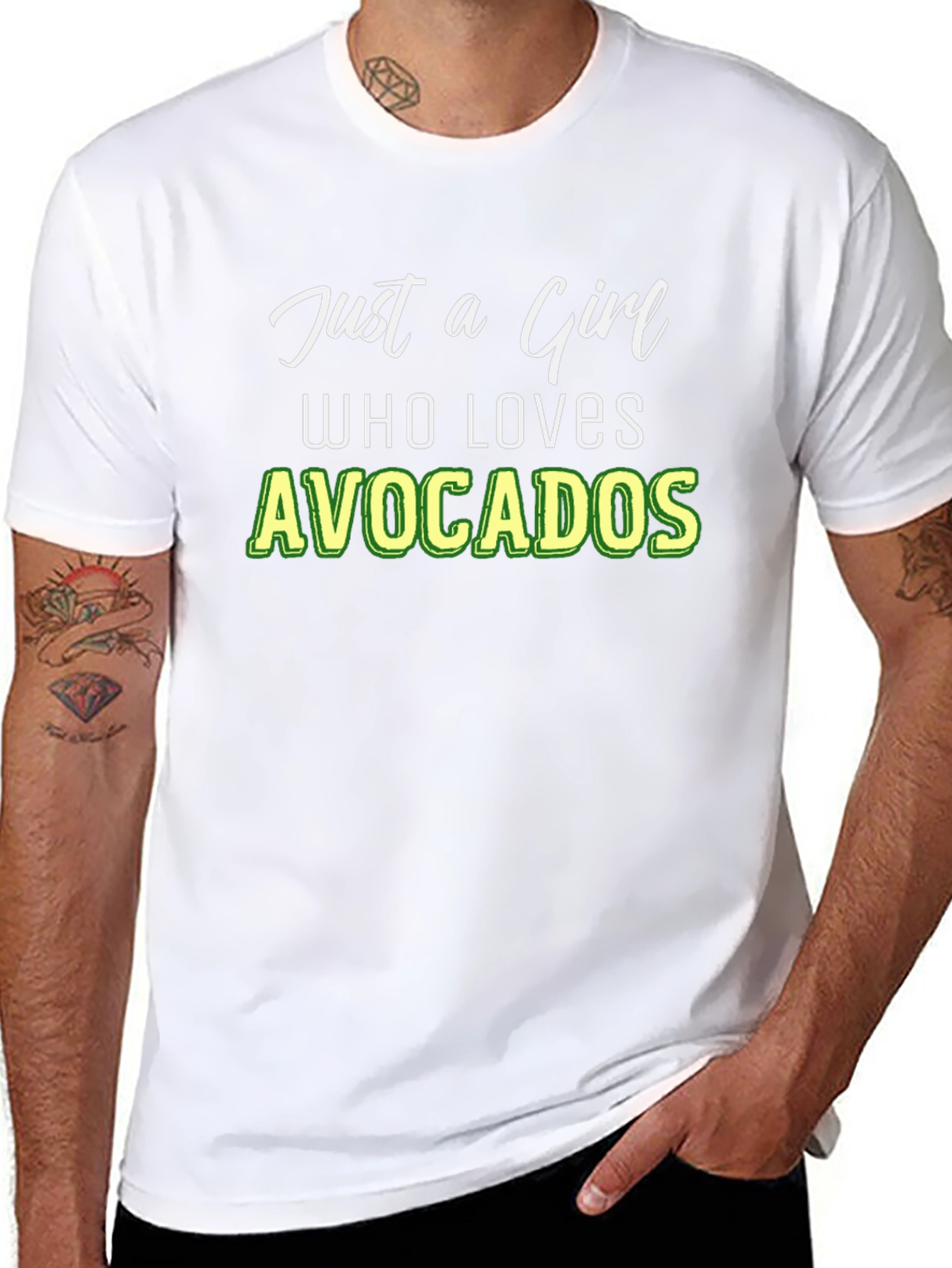 Black Just a Girl Who Loves Avocados Graphic Tee view 8