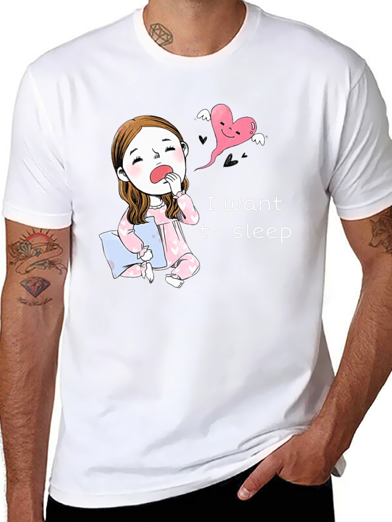 Black Sleepy Cartoon Tee - I Want To Sleep! view 8