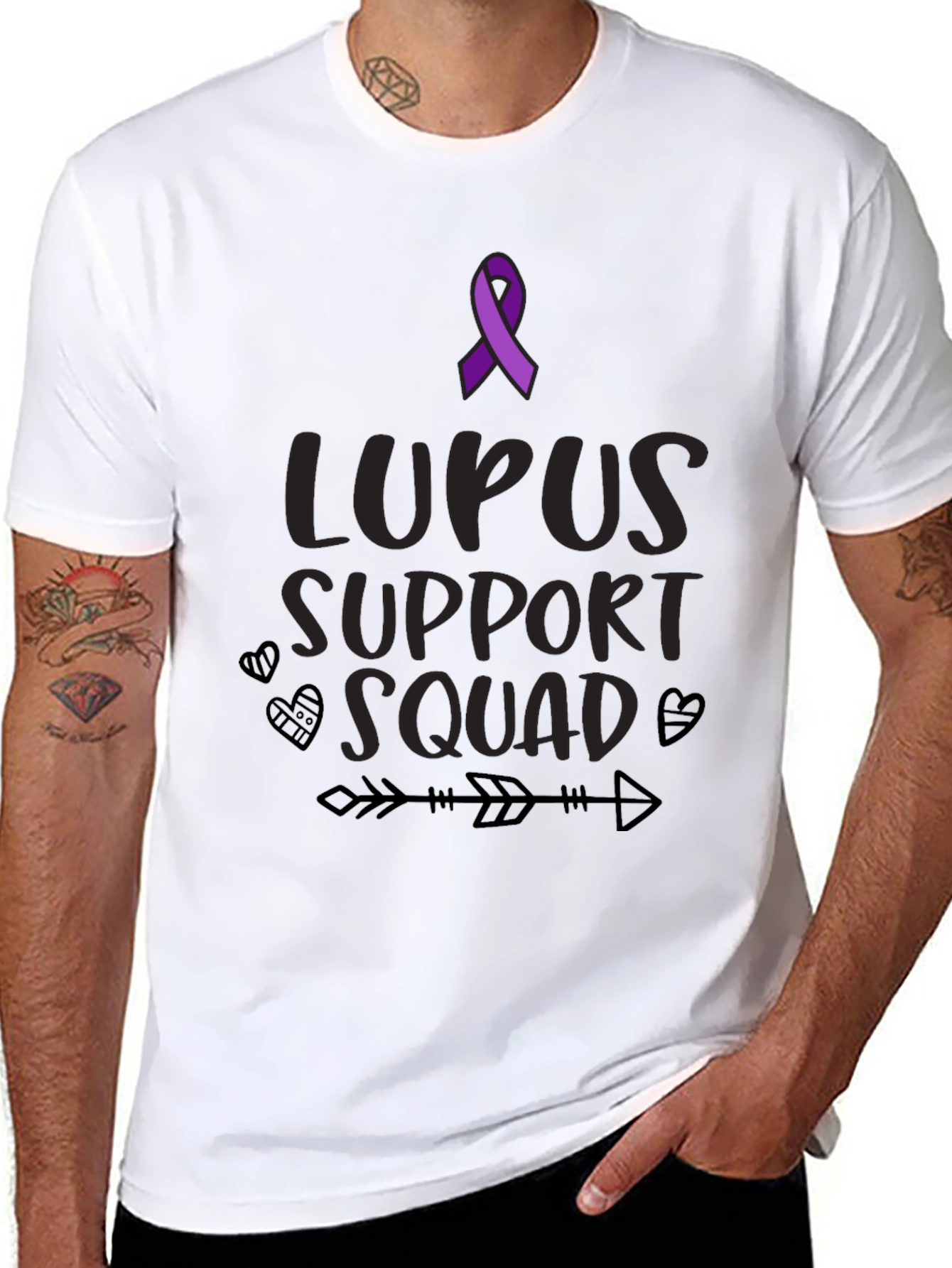 Lupus Support Squad Black T-Shirt  - 8