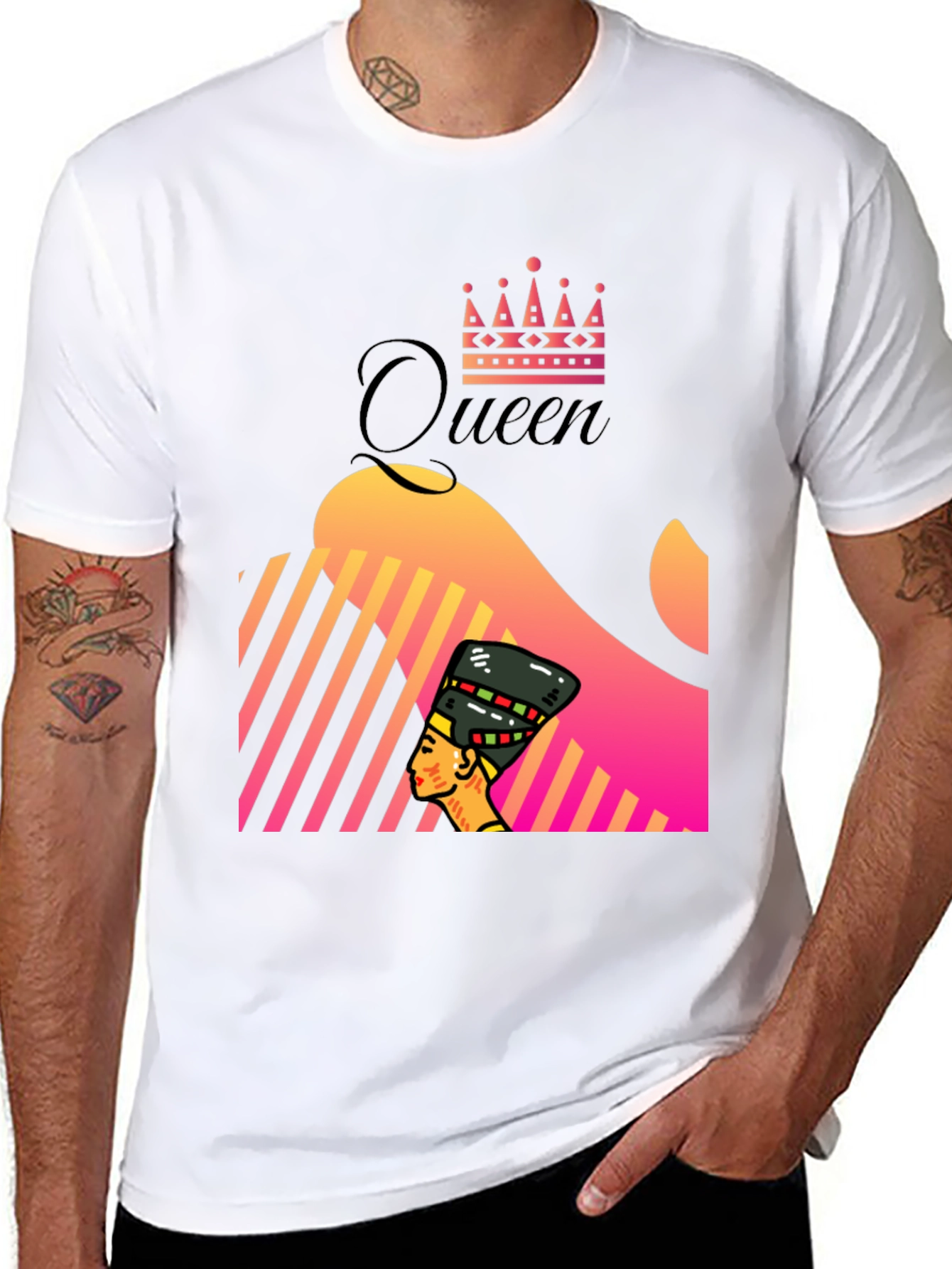 Black Queen Nefertiti Graphic Tee - Unique Design view 8