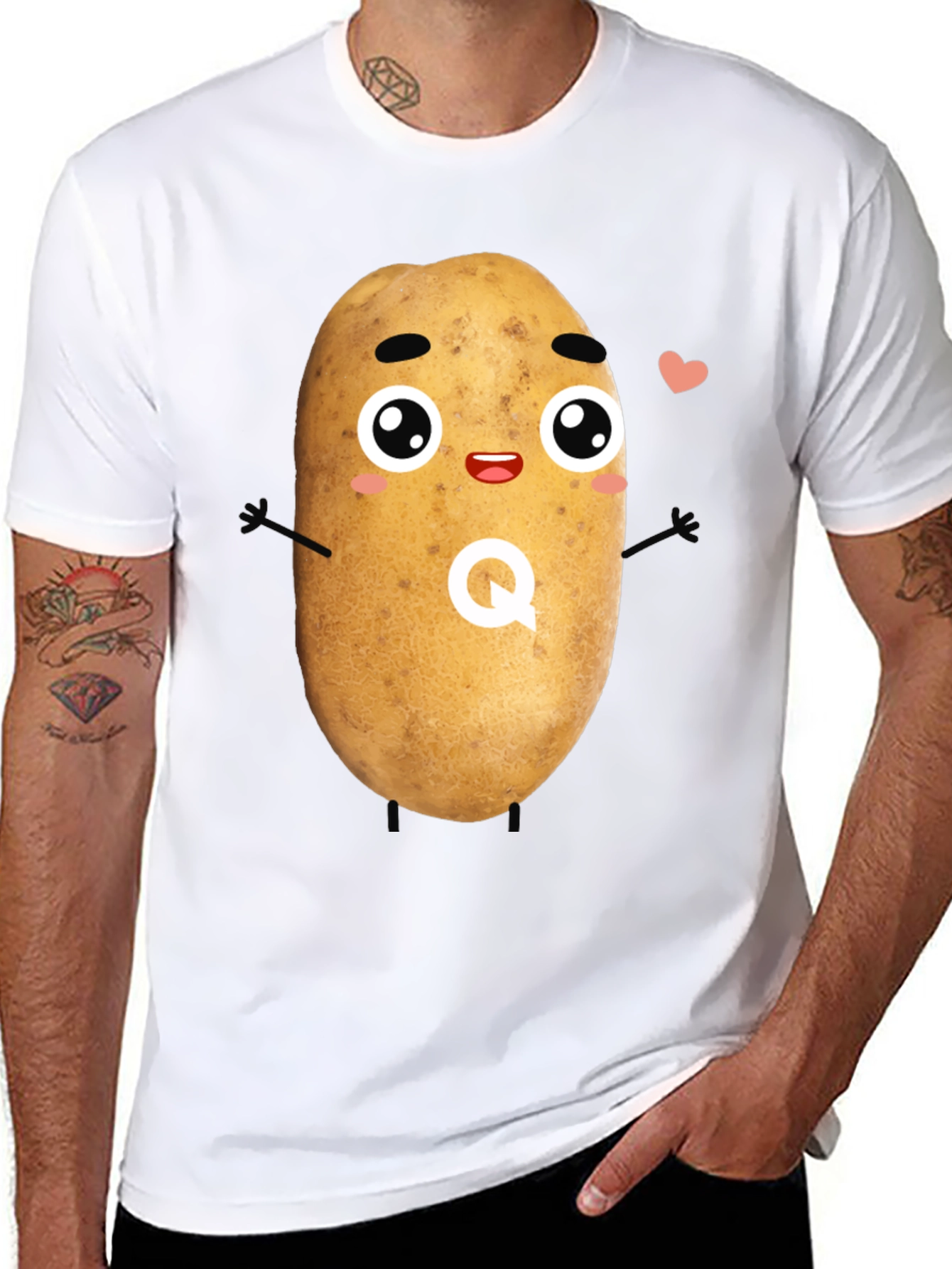Black Kawaii Potato T-Shirt - Funny Graphic Tee view 8