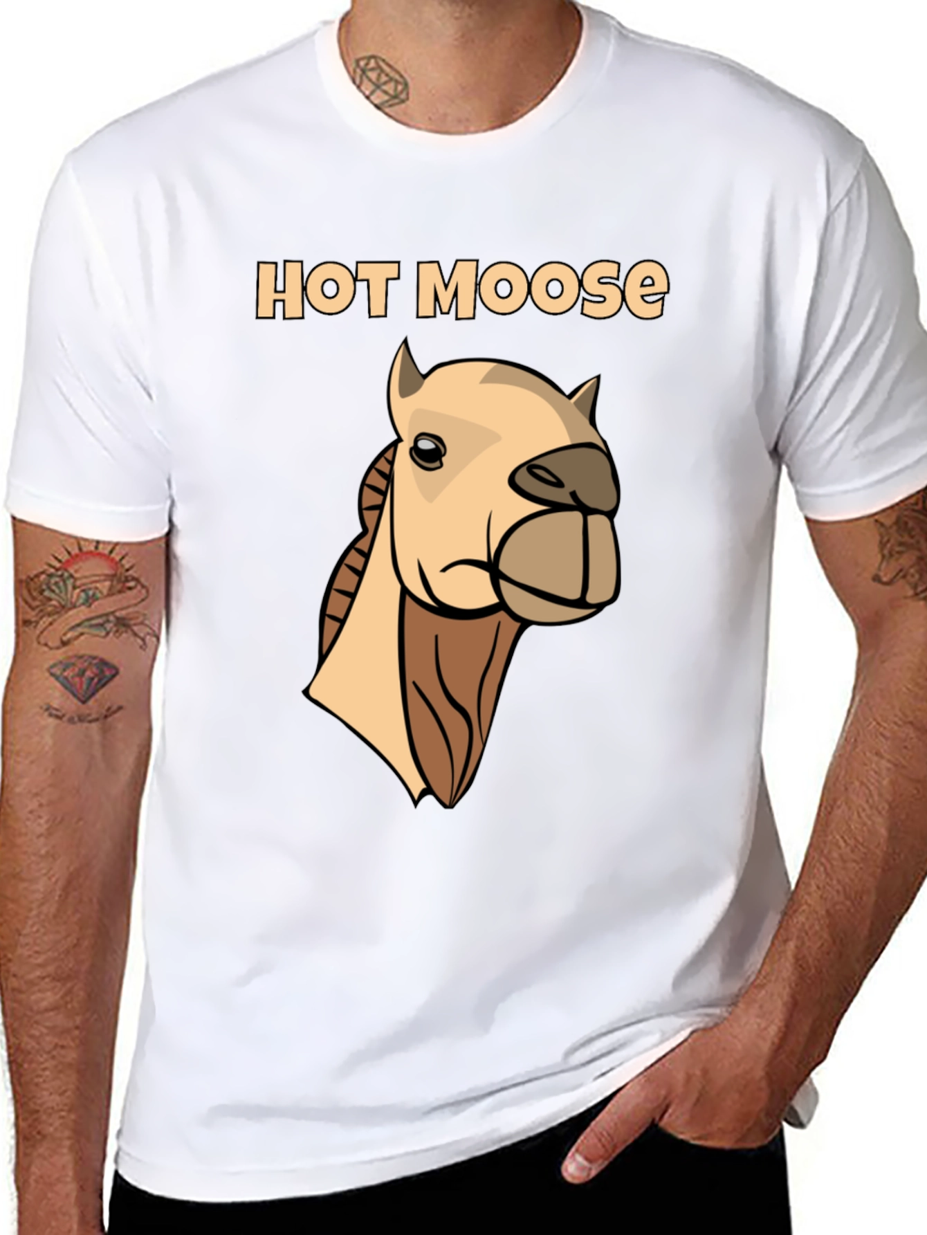 Black Hot Moose T-Shirt - Novelty Graphic Tee view 8