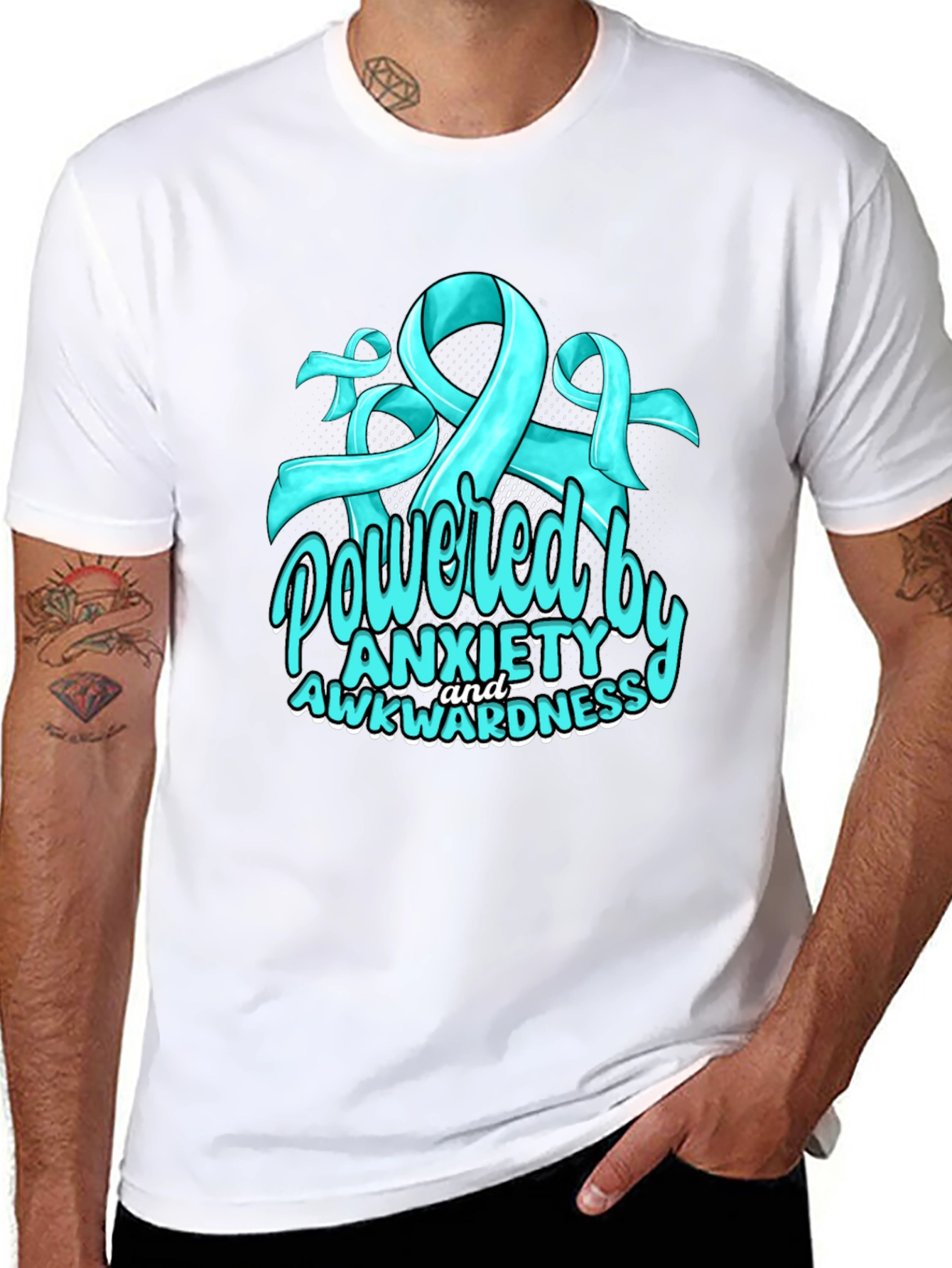 Black Anxiety & Awkwardness Tee - Mental Health Awareness Shirt view 8