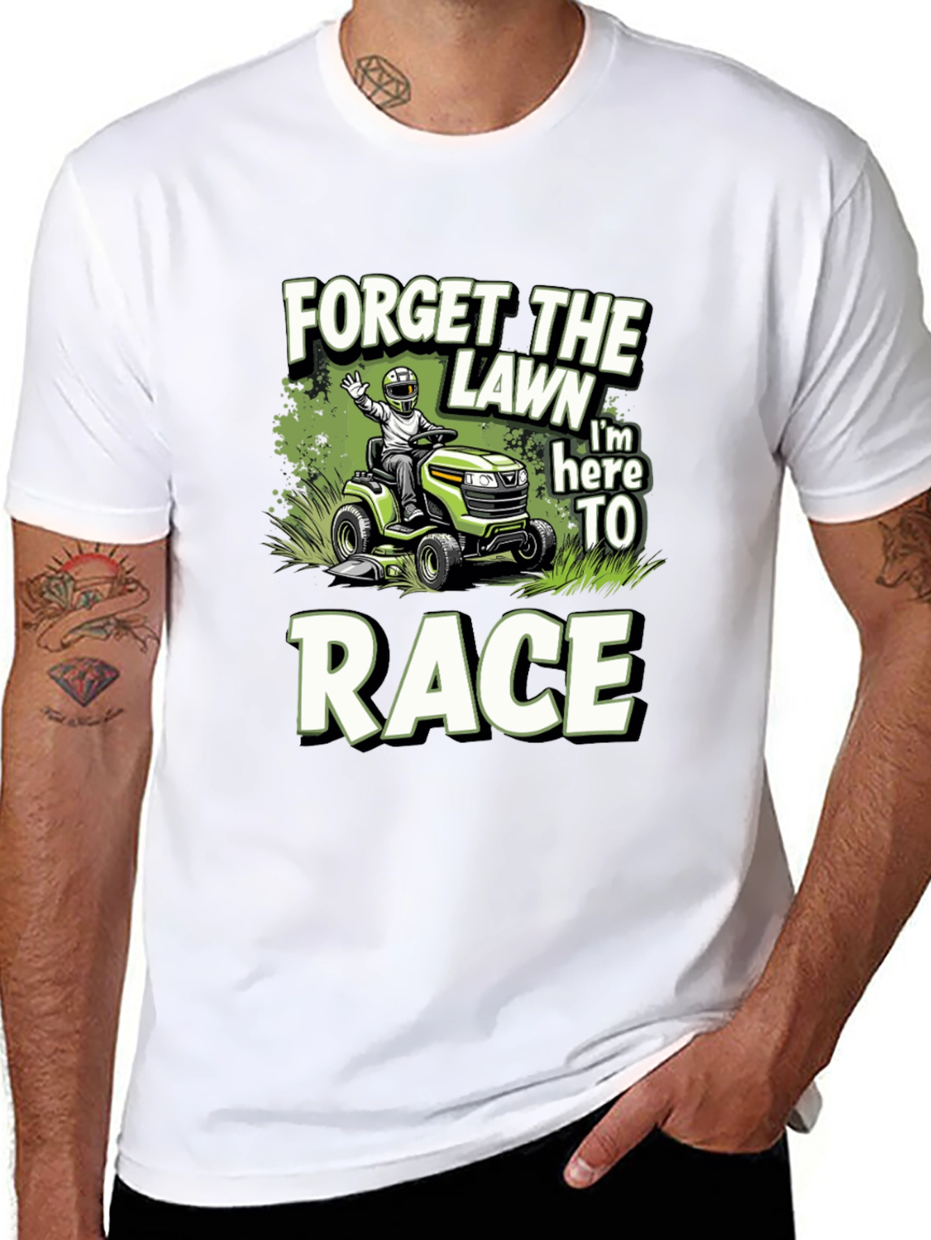 Black Forget the Lawn - Race T-Shirt view 8