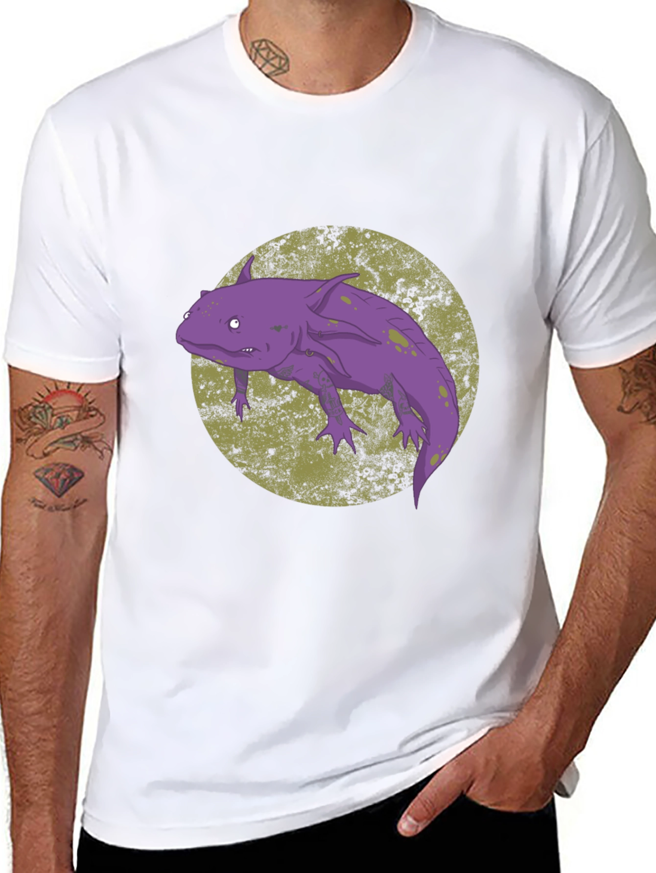 Black Axolotl Graphic Tee - Black Cotton Blend view 8