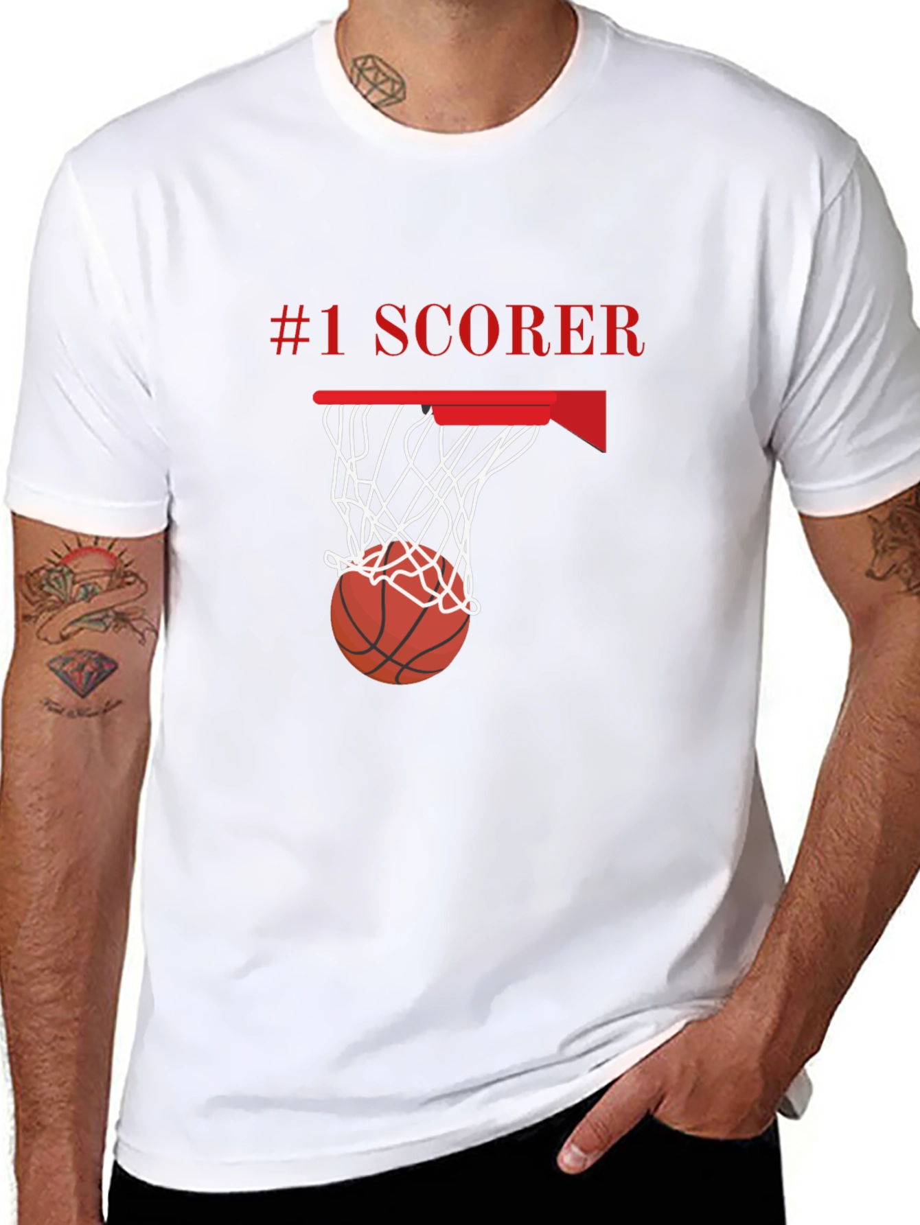Black #1 Scorer Basketball Graphic Tee - Stylish Player Shirt view 8
