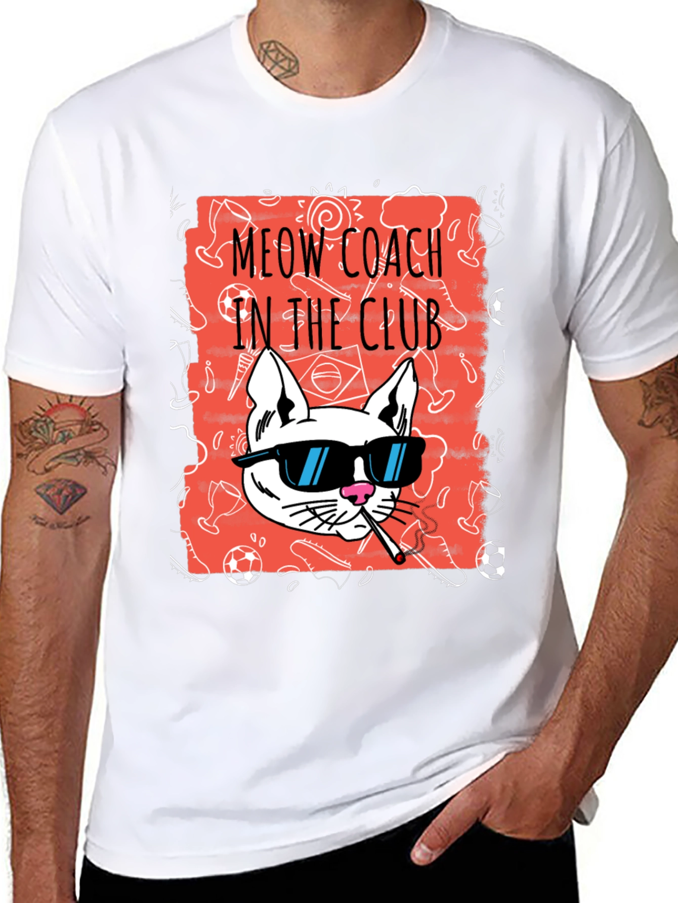 Black Meow Coach in the Club T-Shirt view 8