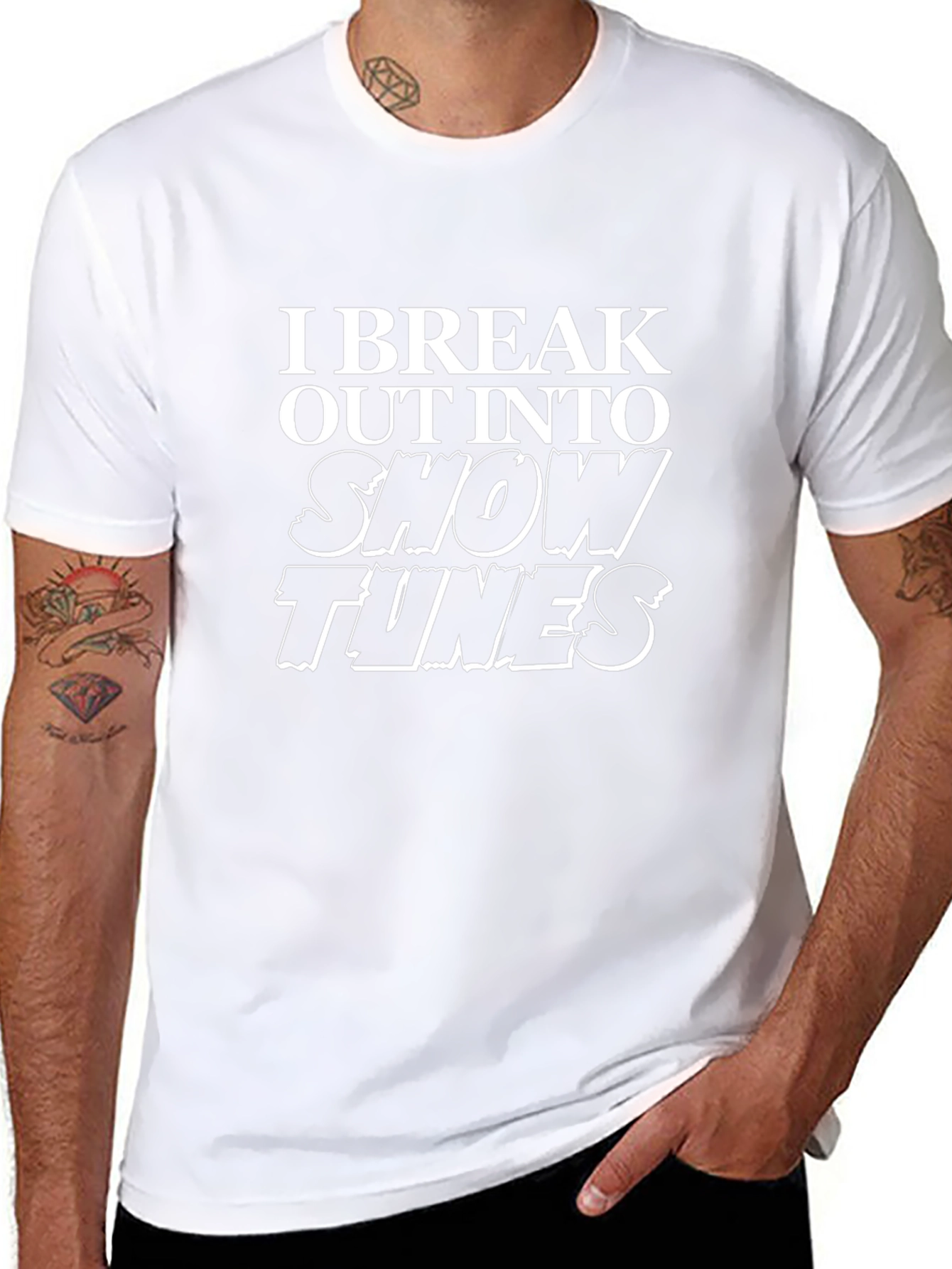 Black Show Tunes T-Shirt - Break Out Into Song view 8