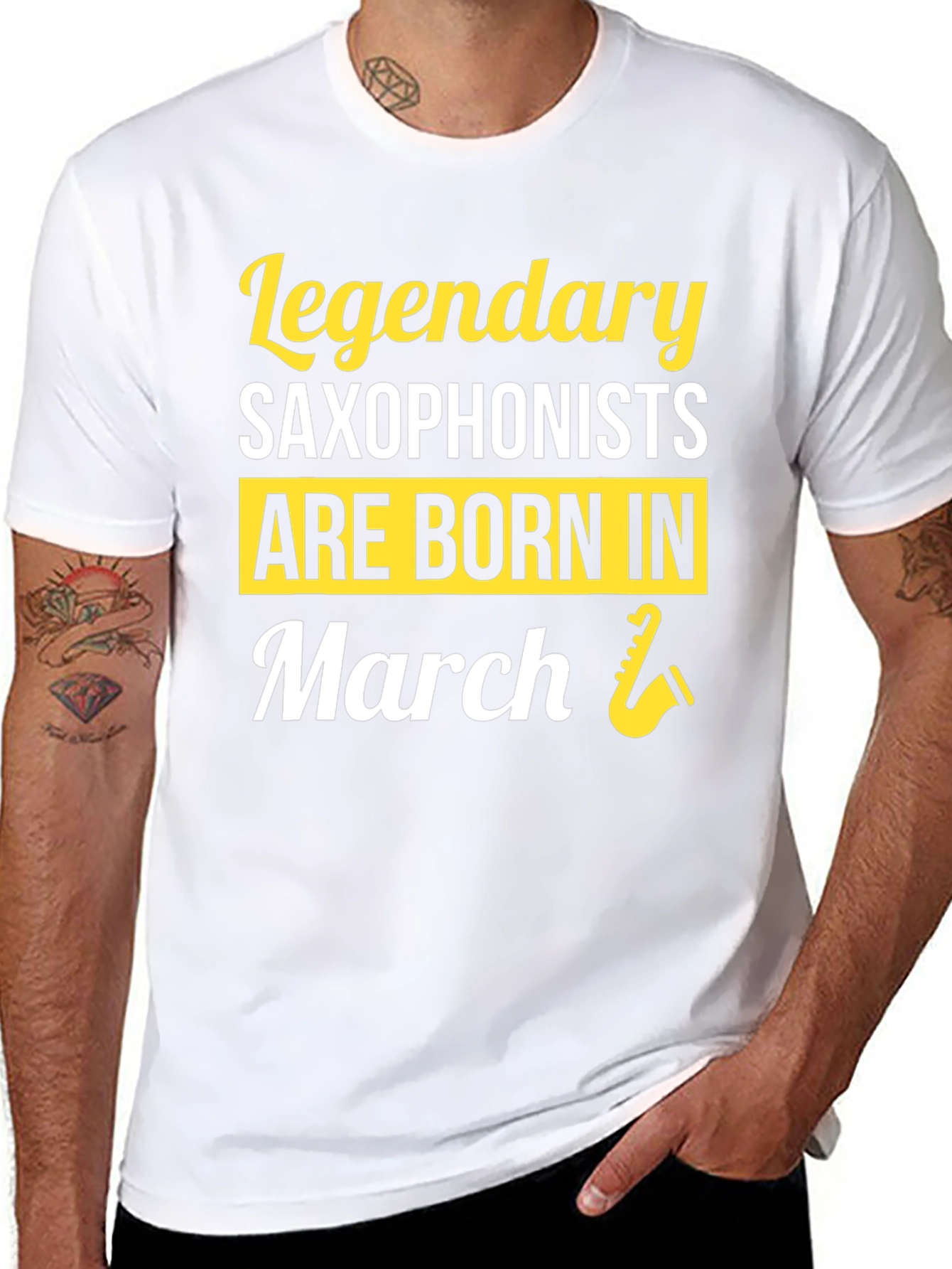 Black Legendary Saxophonists Born in March T-Shirt view 8