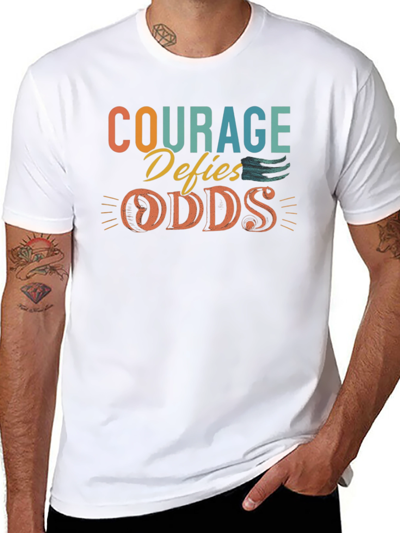 Black Courage Defies Odds Graphic Tee view 8