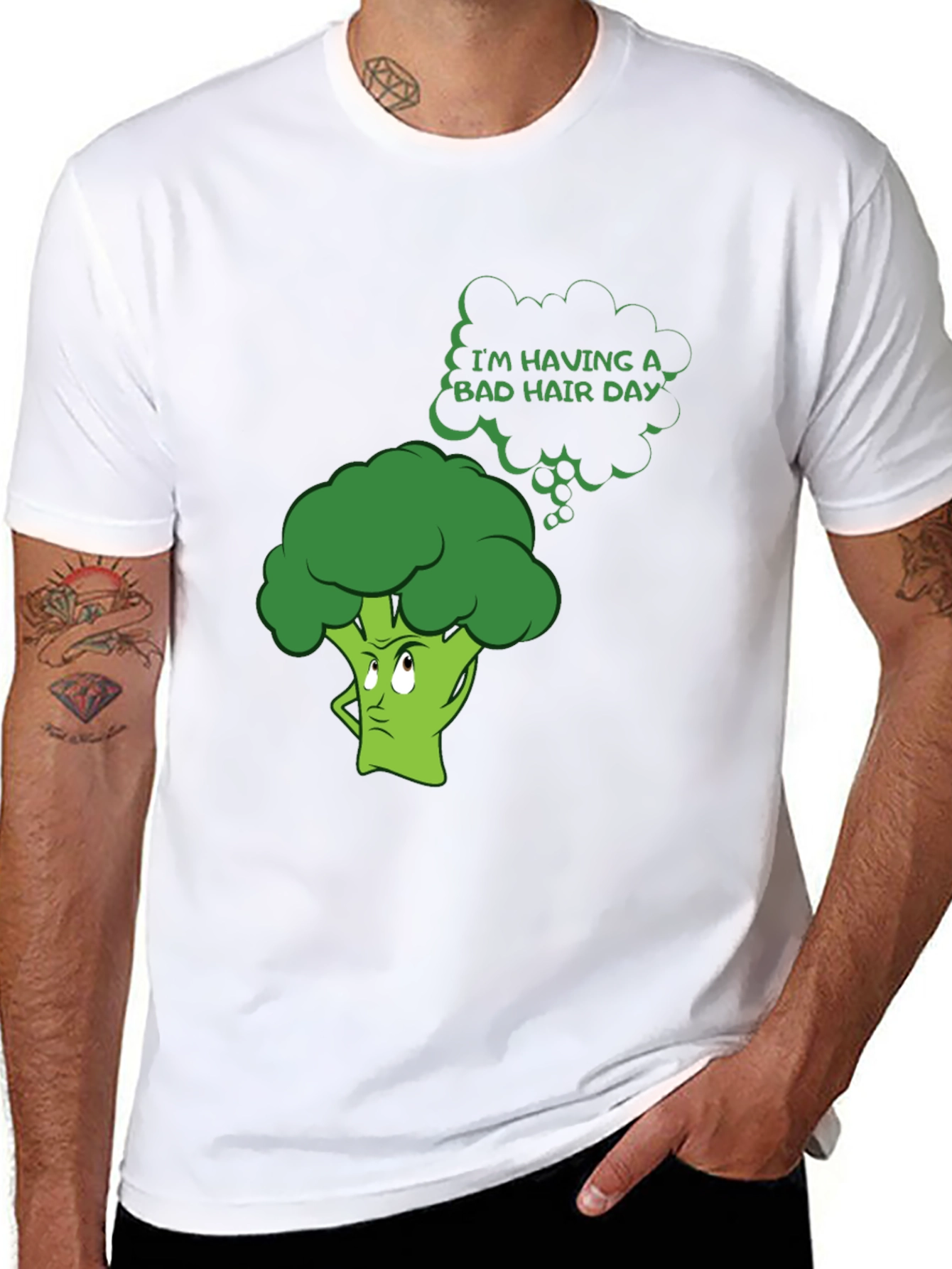 Funny Broccoli 'Bad Hair Day' Graphic Tee - 8