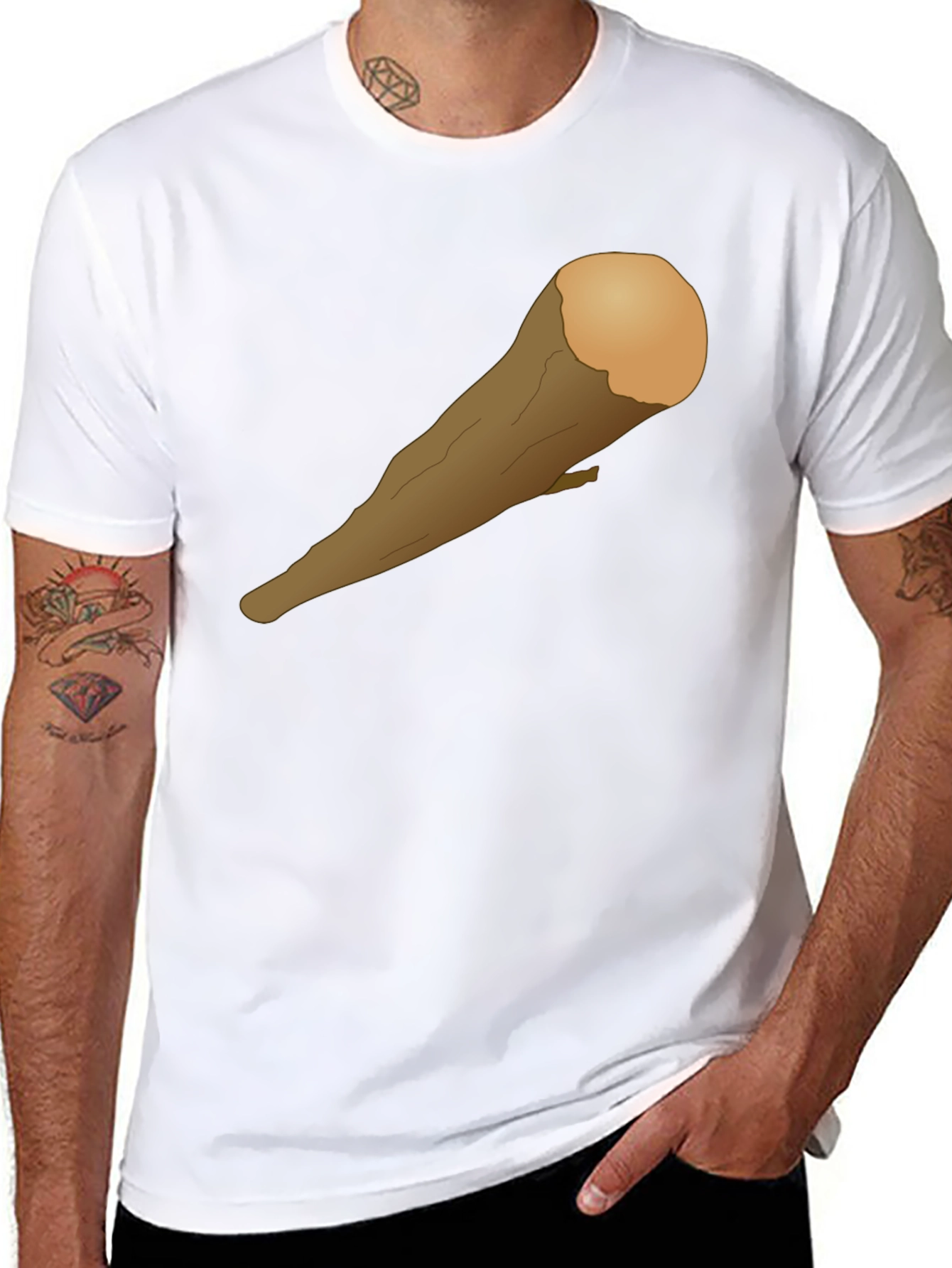 Black Caveman Club Graphic T-Shirt - Black view 8