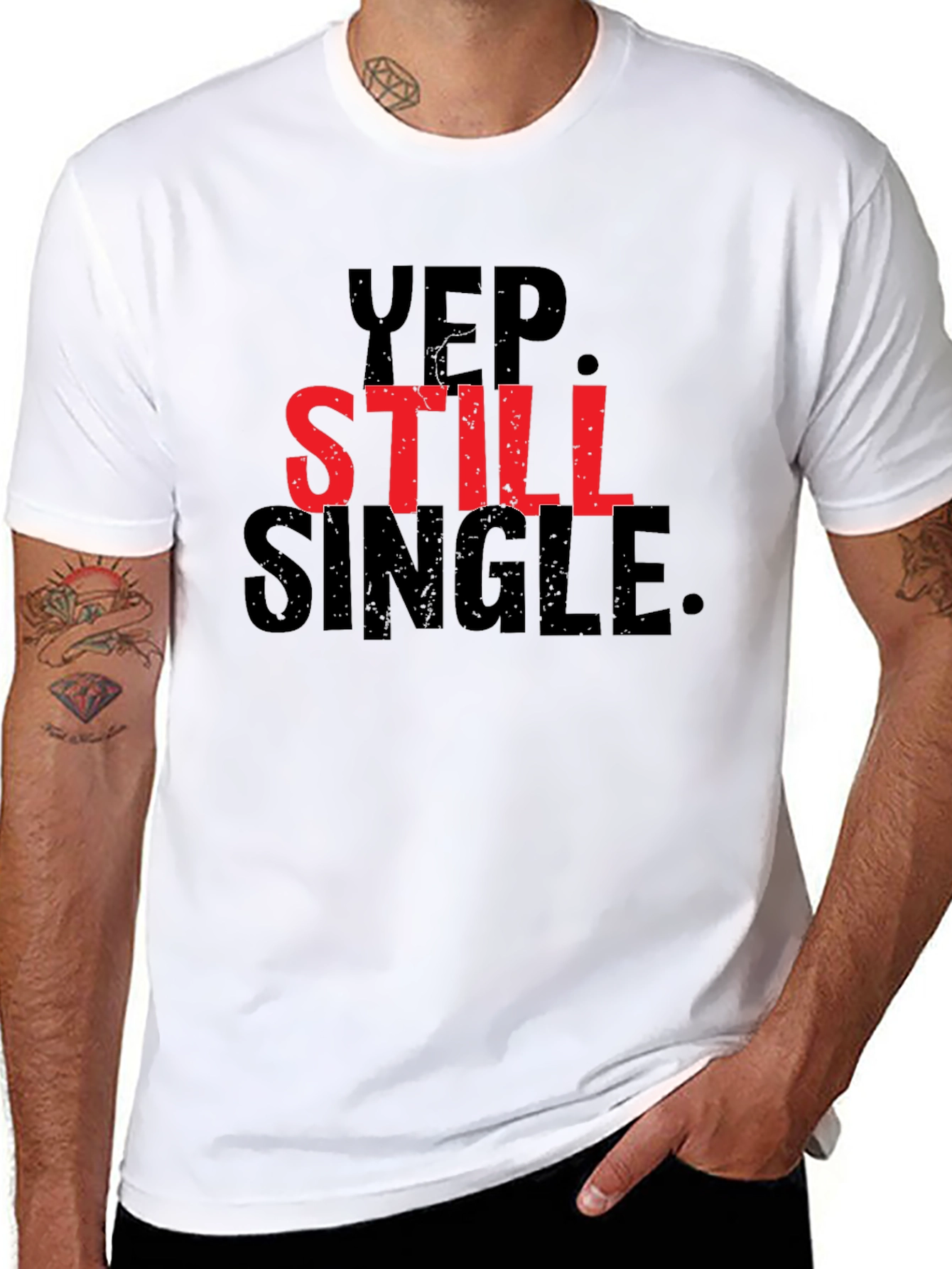 Black Yep Still Single Graphic Tee - Black view 8