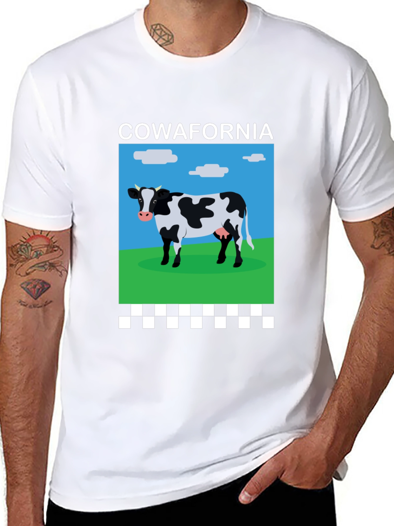 Black Cow-afornia T-Shirt: Hilarious Cow Design Tee view 8